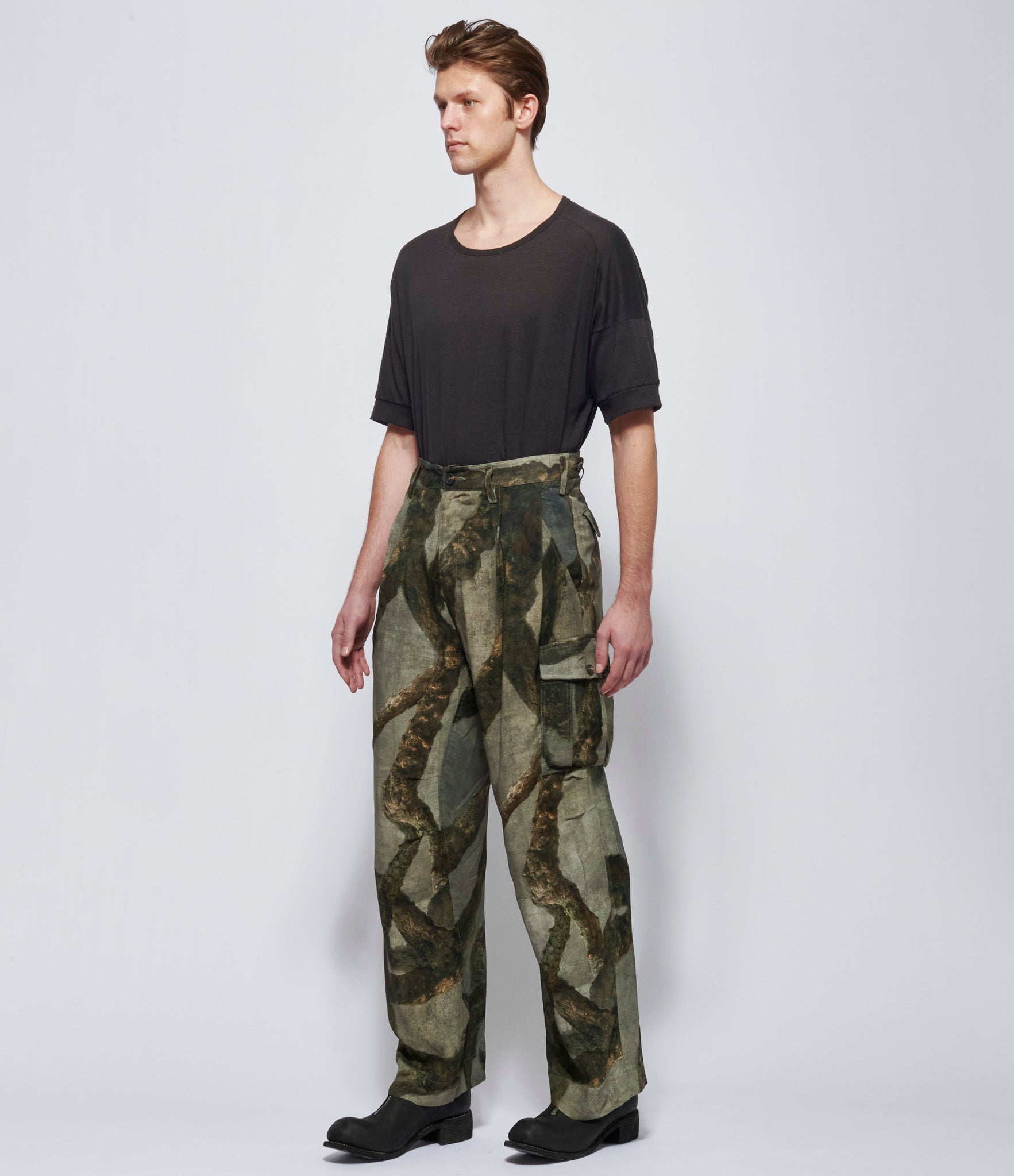 Ziggy Chen Mens Digital Print Cargo Trousers