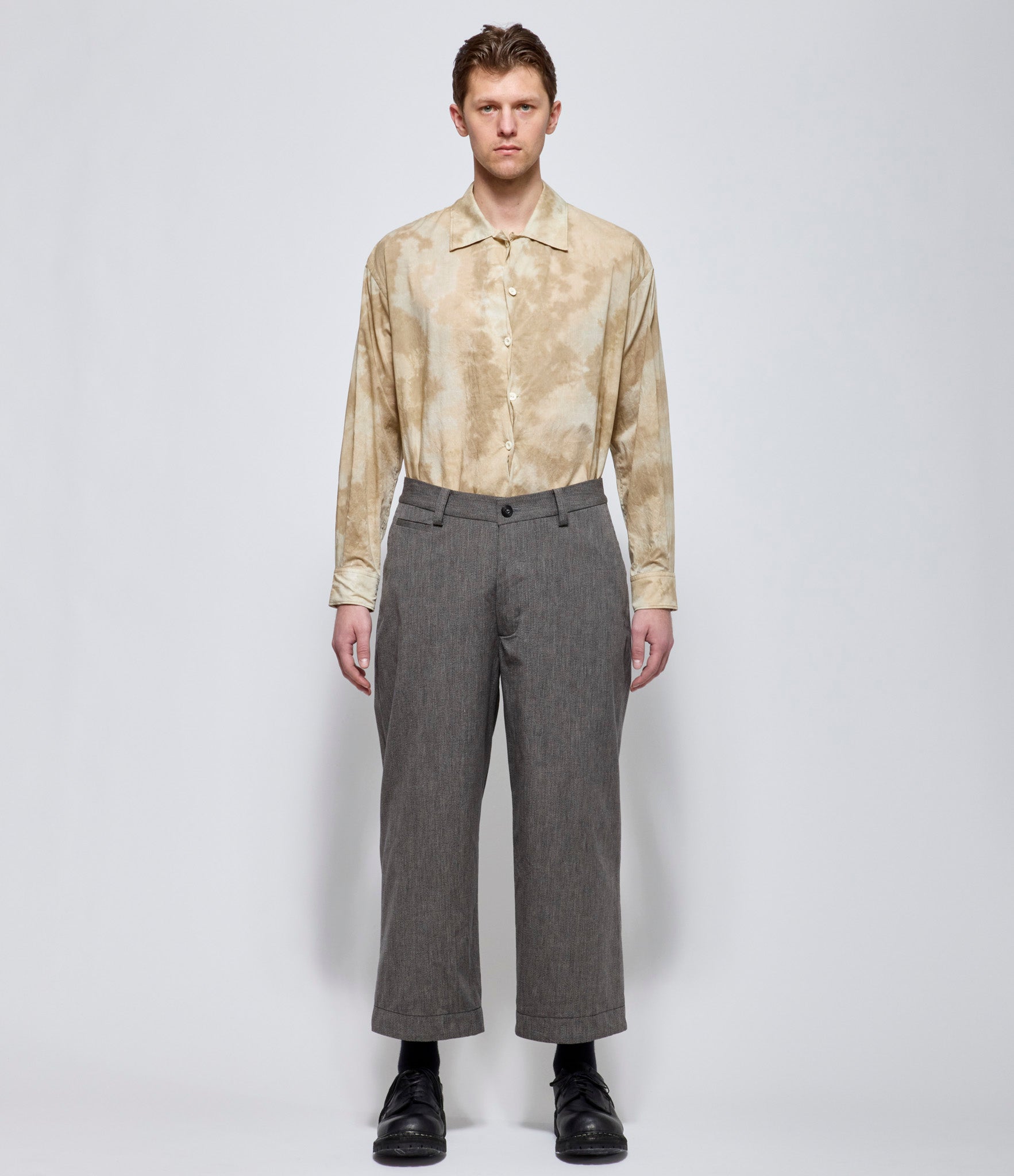 A Tentative Atelier Mens Googe Buttoned Worker Pants (Garment Dyed)