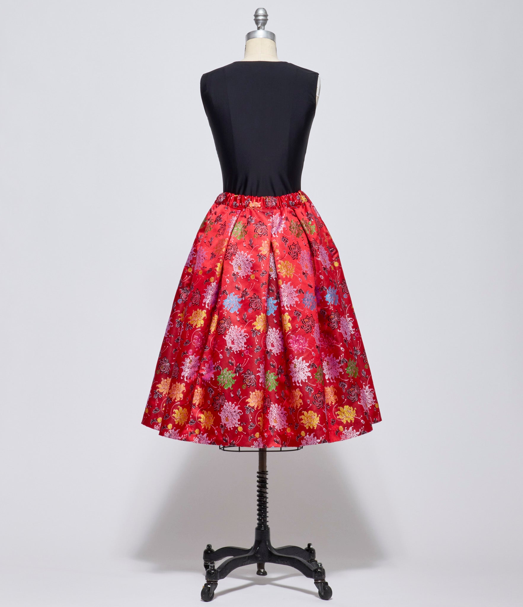 Comme Des Garcons Womens Red Floral Jacquard Skirt