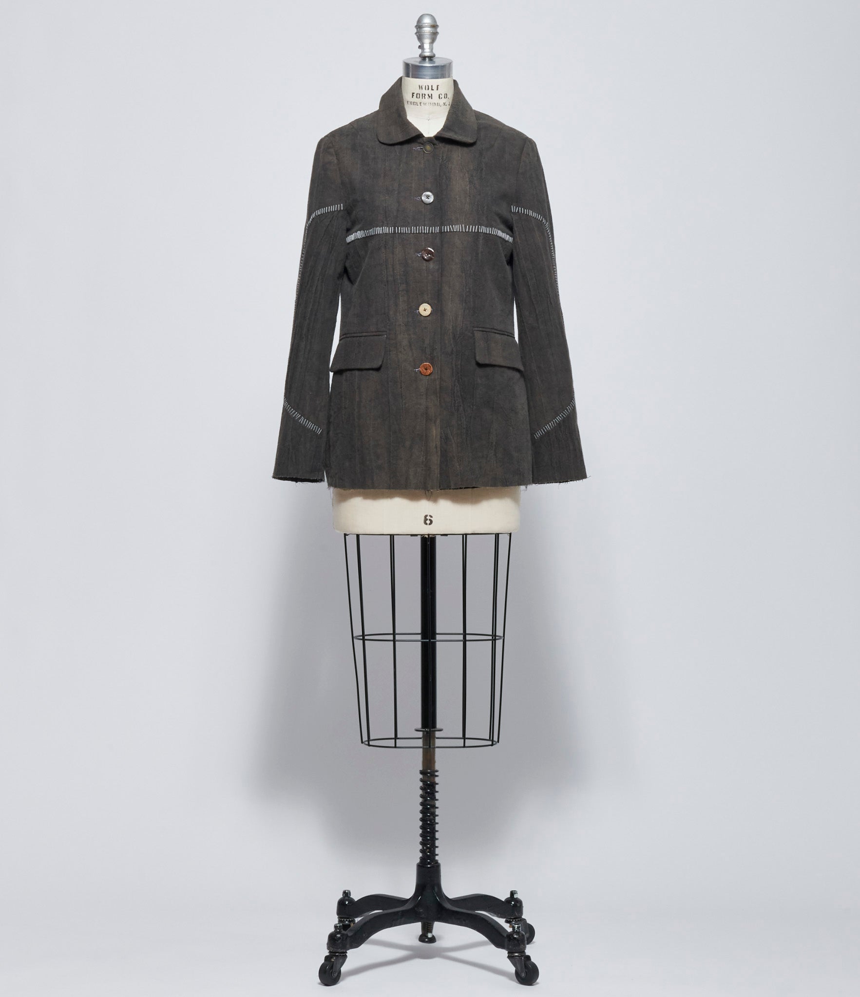 Chiahung Su Women Hand Stitch and Dyed Rawing Jacket