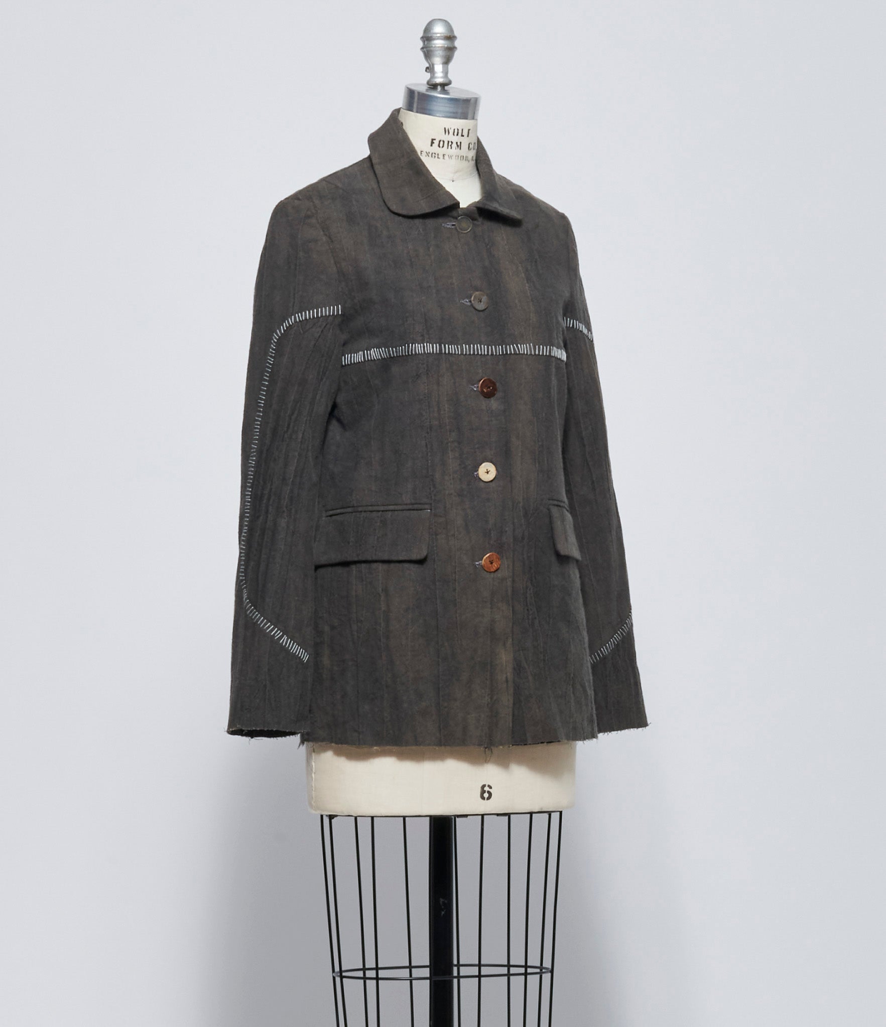 Chiahung Su Women Hand Stitch and Dyed Rawing Jacket