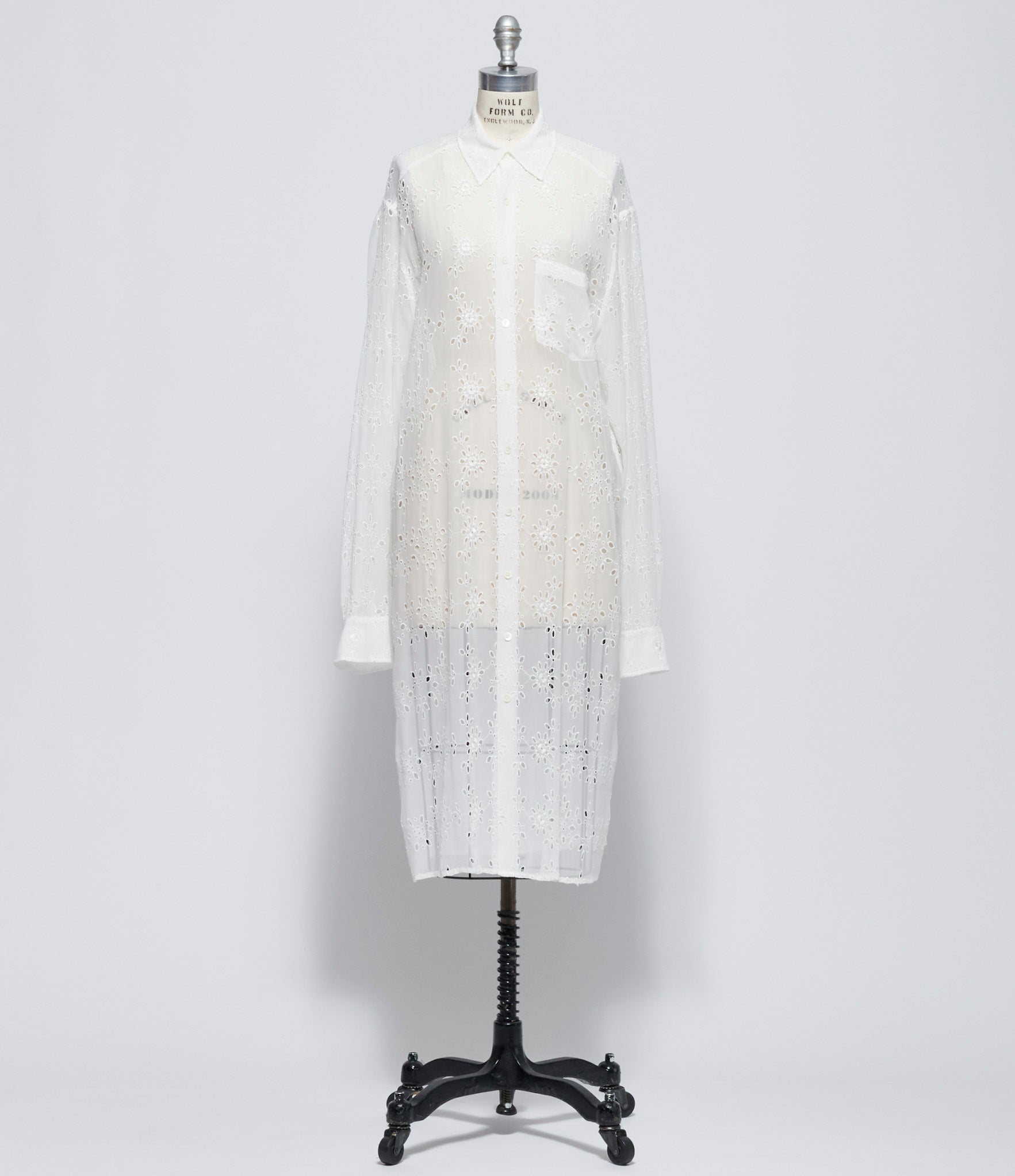 Ann Demeulemeester Womens Gabi Long Relax Fit Shirt Draped on Back