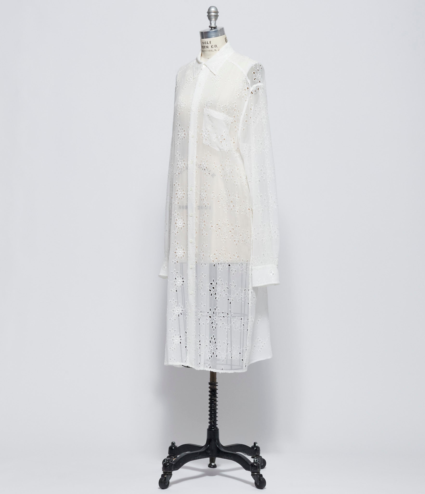 Ann Demeulemeester Womens Gabi Long Relax Fit Shirt Draped on Back