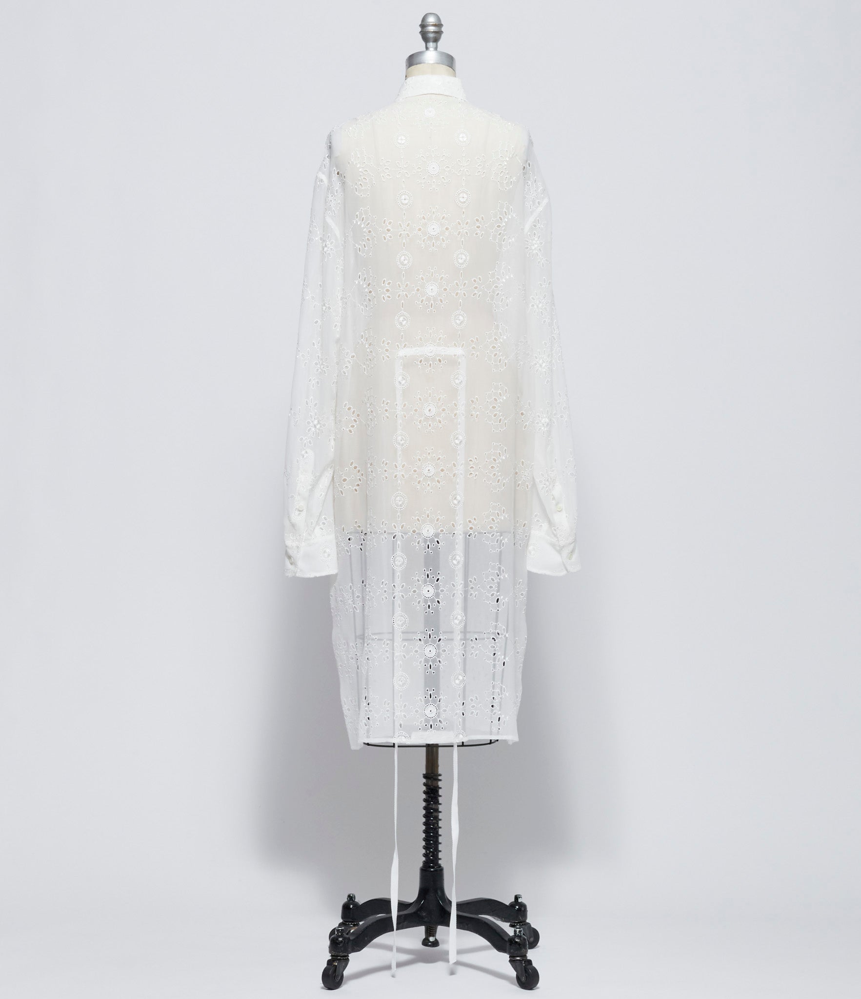 Ann Demeulemeester Womens Gabi Long Relax Fit Shirt Draped on Back
