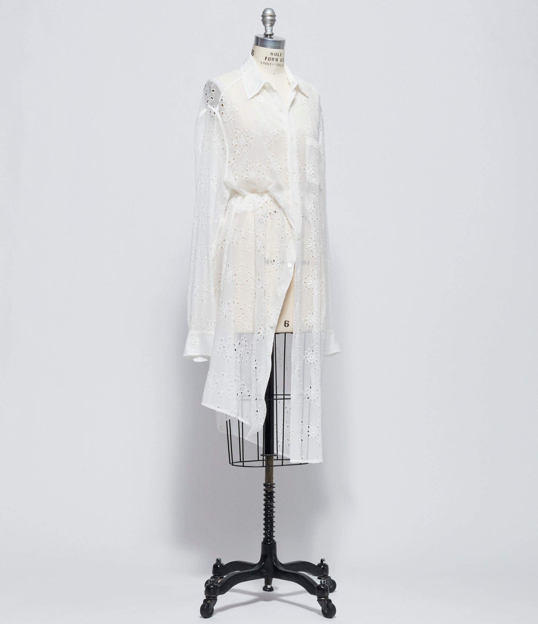 Ann Demeulemeester Womens Gabi Long Relax Fit Shirt Draped on Back