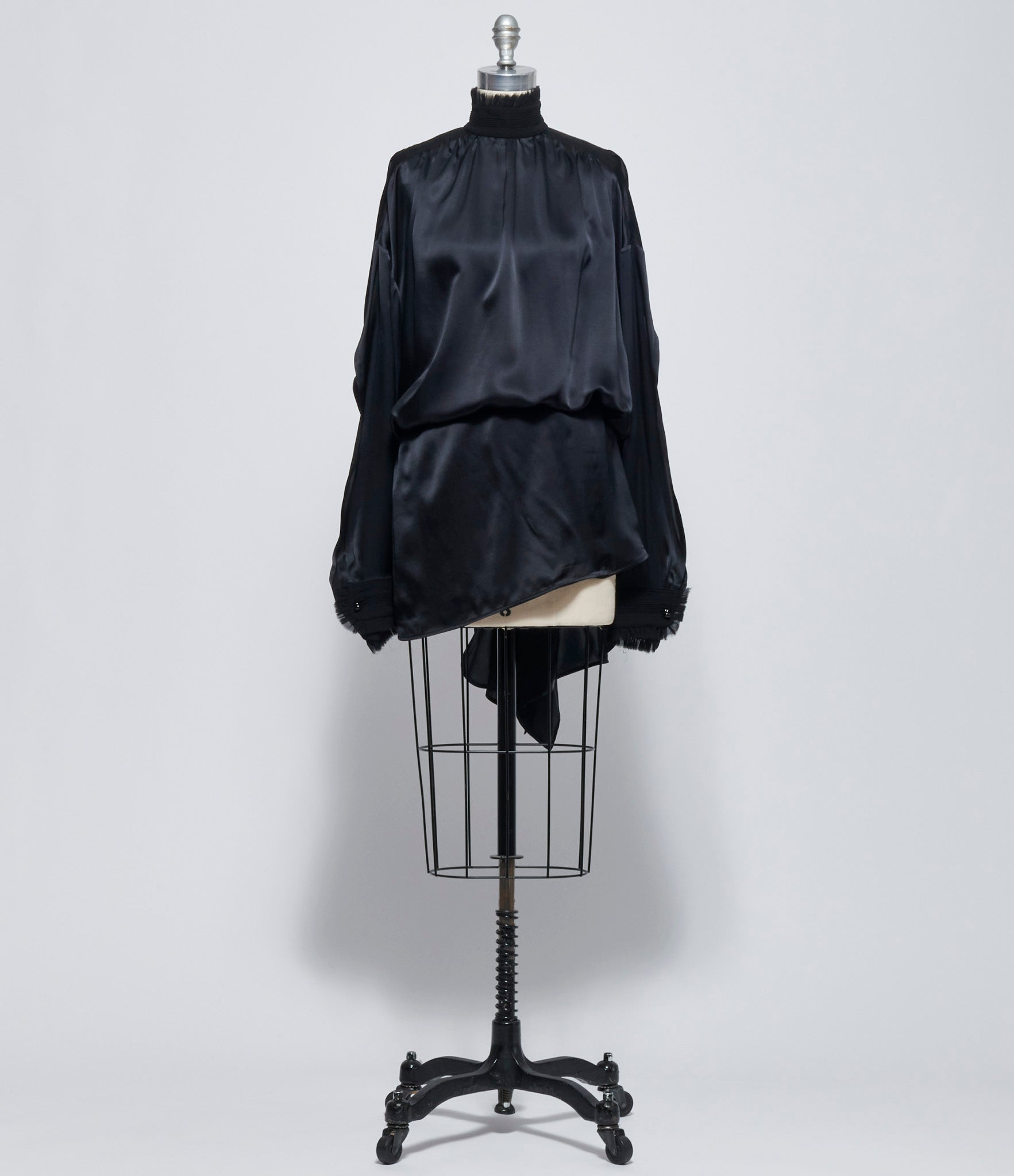 Ann Demeulemeester Womens Jenna High Neck Long Sleeve Mini Dress Open Back