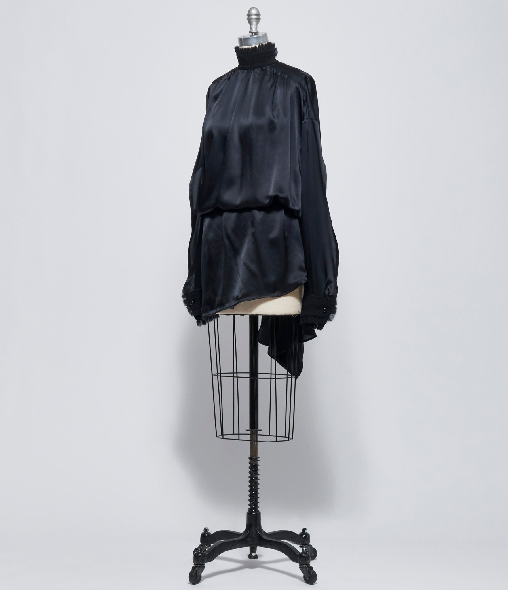 Ann Demeulemeester Womens Jenna High Neck Long Sleeve Mini Dress Open Back