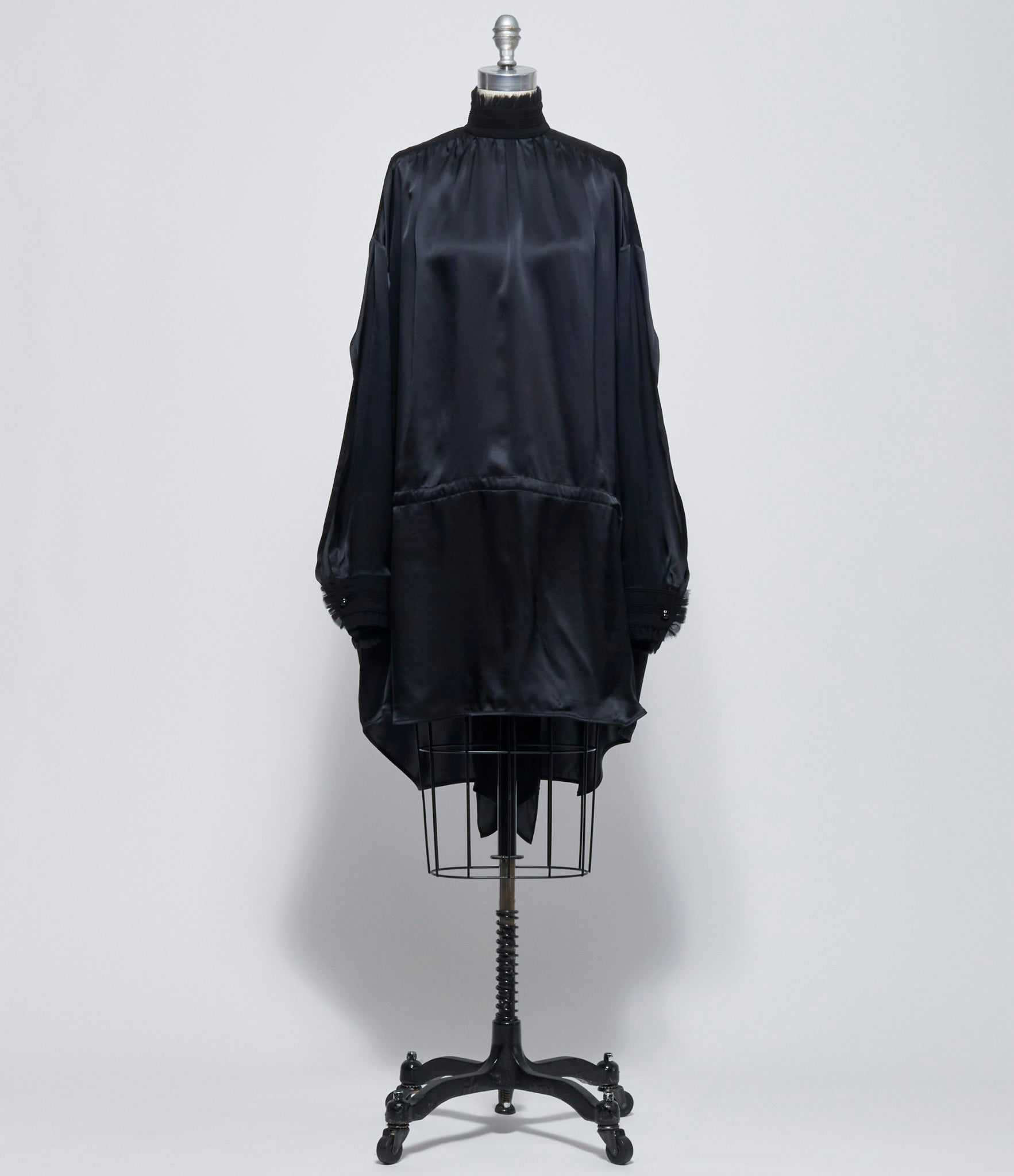 Ann Demeulemeester Womens Jenna High Neck Long Sleeve Mini Dress Open Back