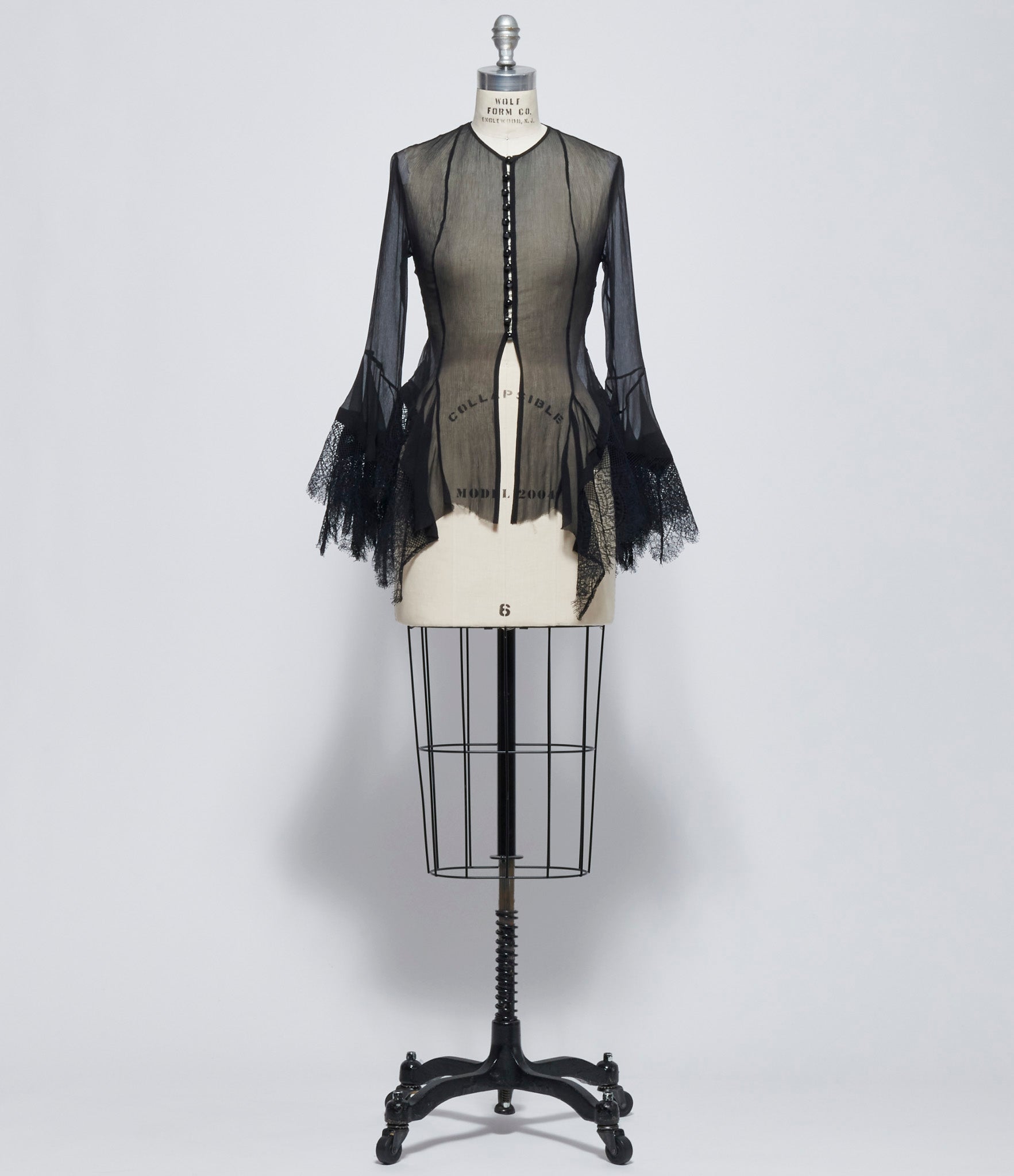 Ann Demeulemeester Womens Kristabel Fitted Handkerchief Shirt with Lace Borders
