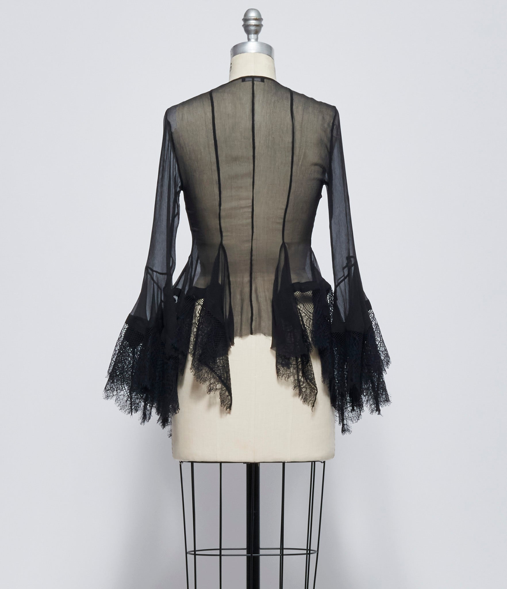 Ann Demeulemeester Womens Kristabel Fitted Handkerchief Shirt with Lace Borders