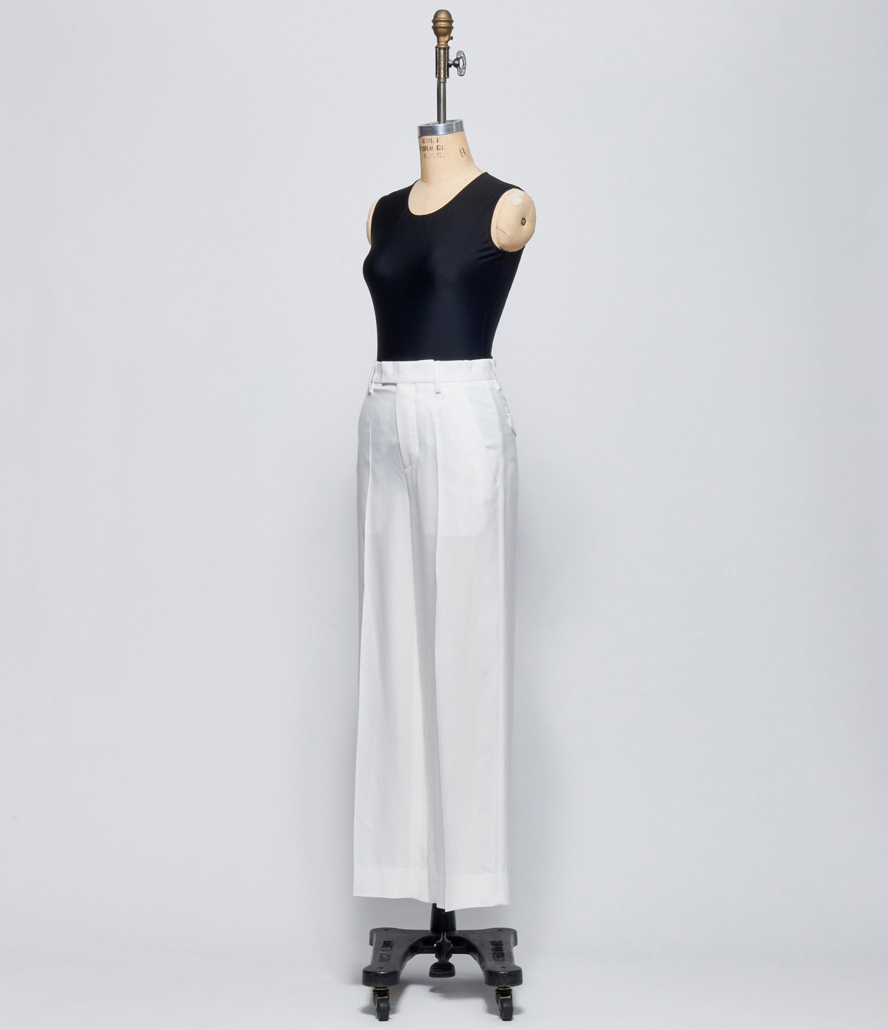 Ann Demeulemeester Womens Natural White Elfi Low Waist Straight Leg Trousers