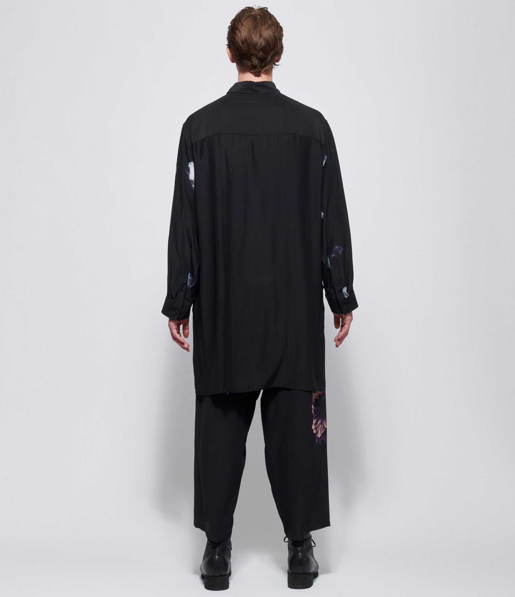 Yohji Yamamoto Pour Homme Cloud Print Back Paneled Slit Blouse