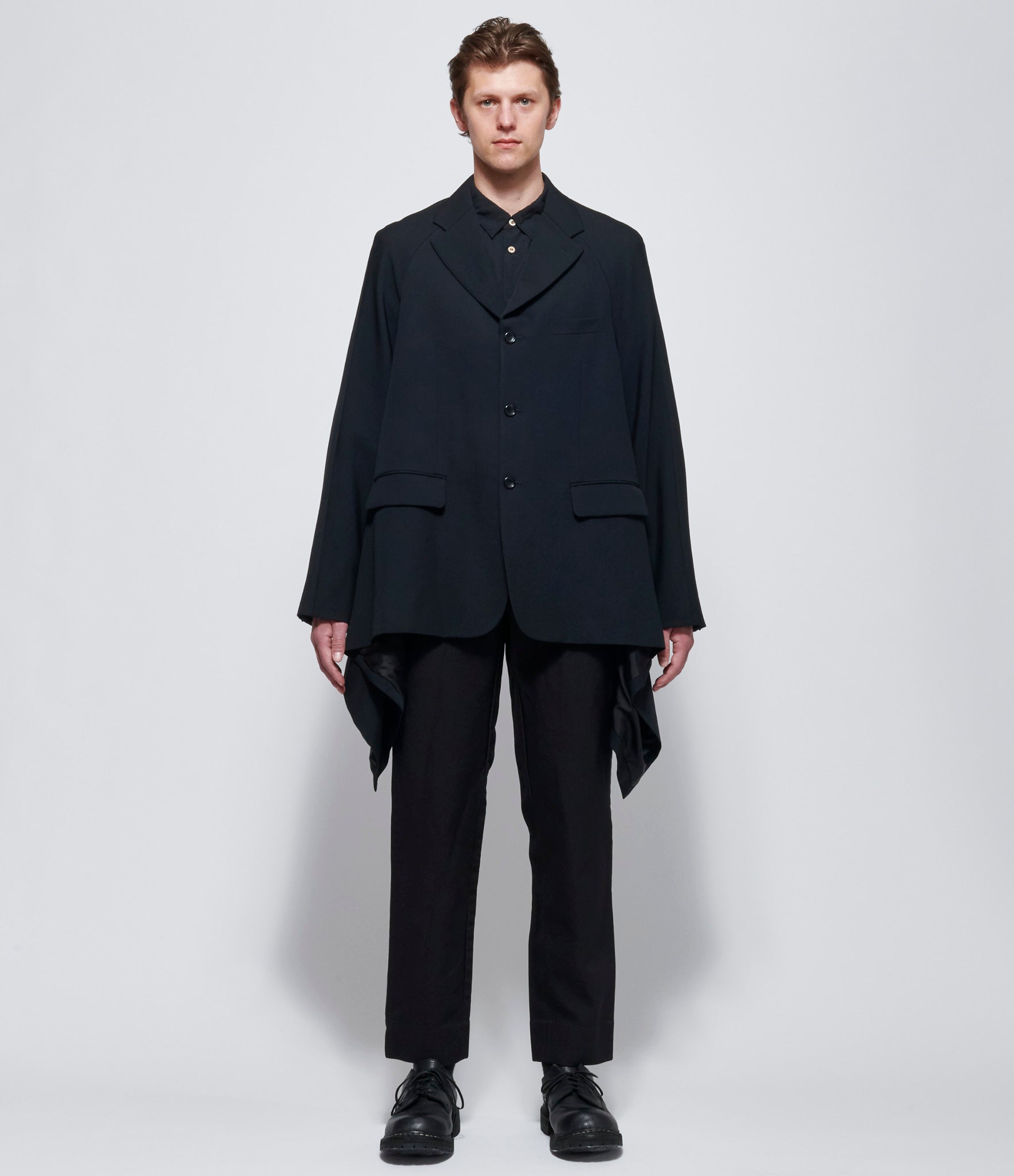 Comme Des Garcons Homme Plus Asymmetric Draped Hem Jacket