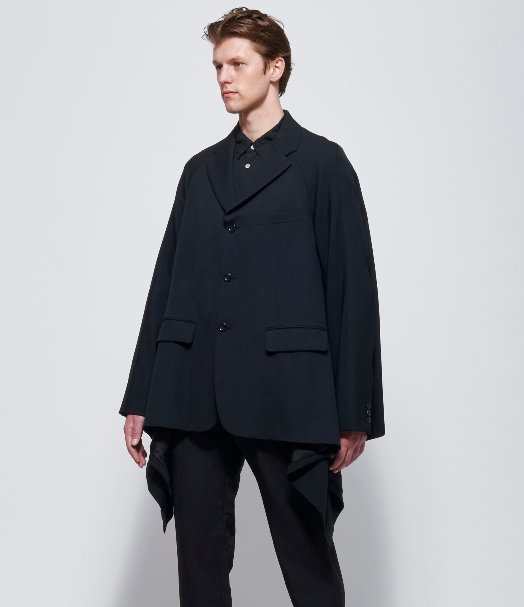 Comme Des Garcons Homme Plus Asymmetric Draped Hem Jacket