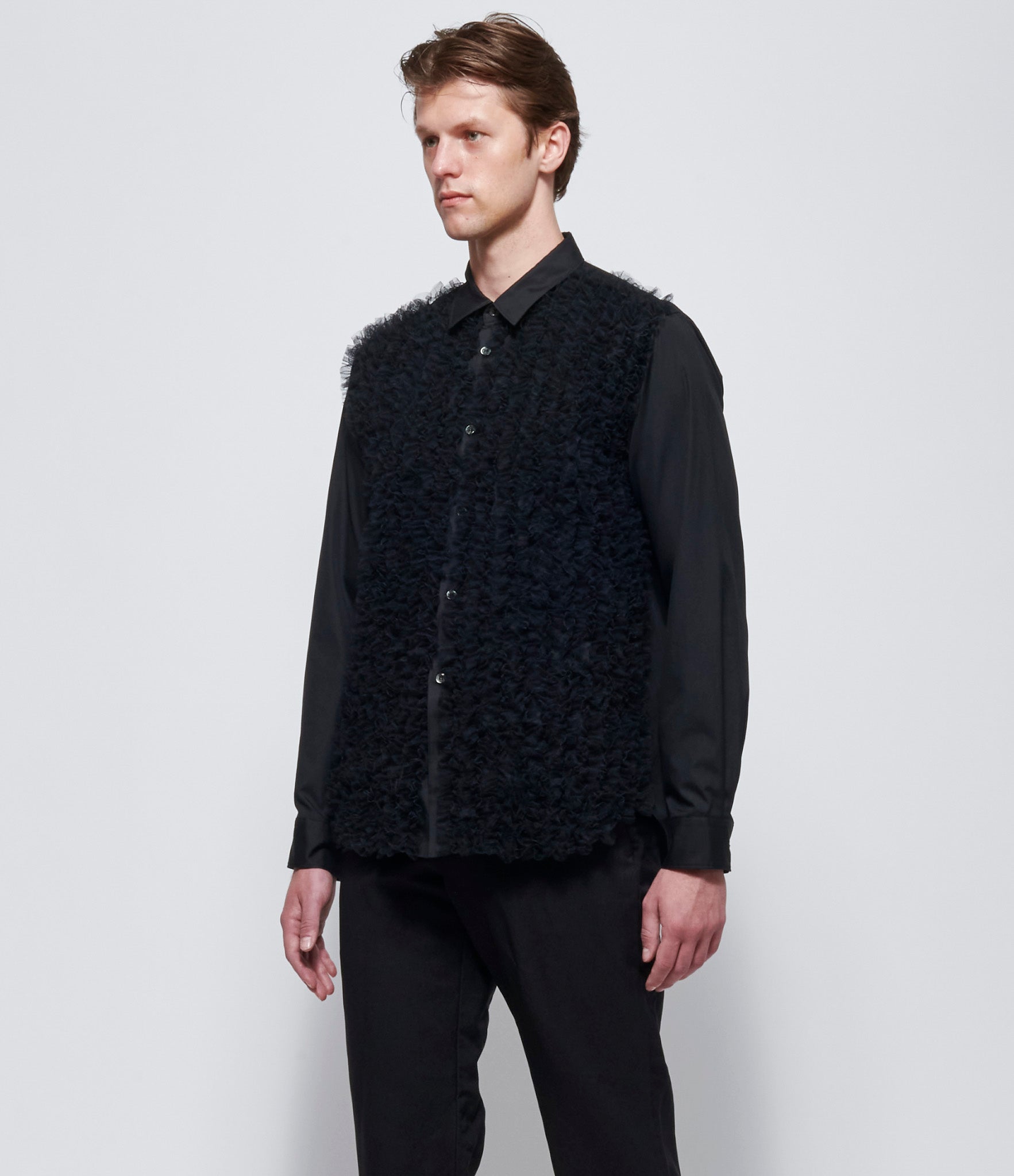 Comme Des Garcons Homme Plus Tulle Ruffled Shirt