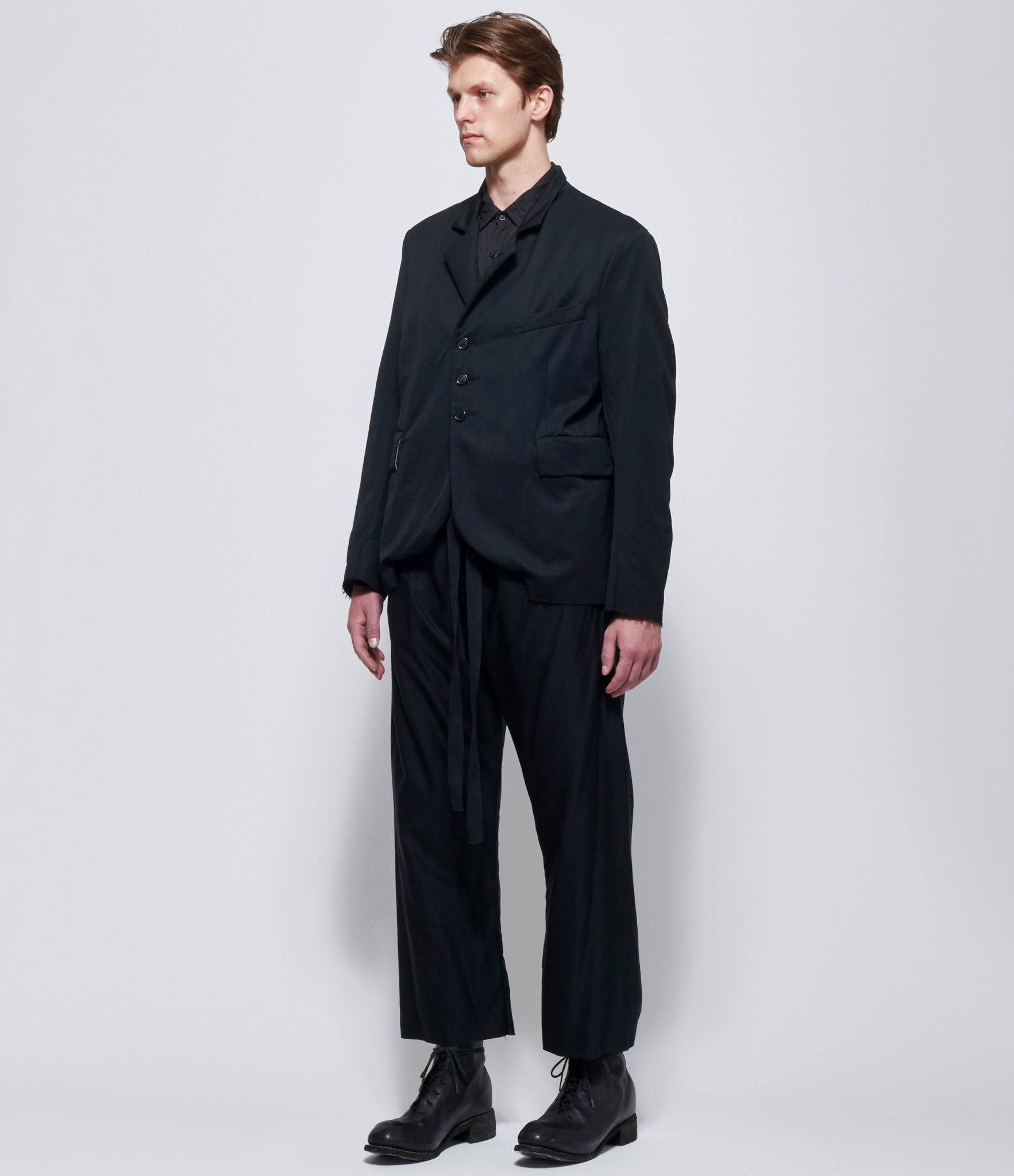 Elena Dawson Black Wool Medium Drawstring Pocket Lined Pants