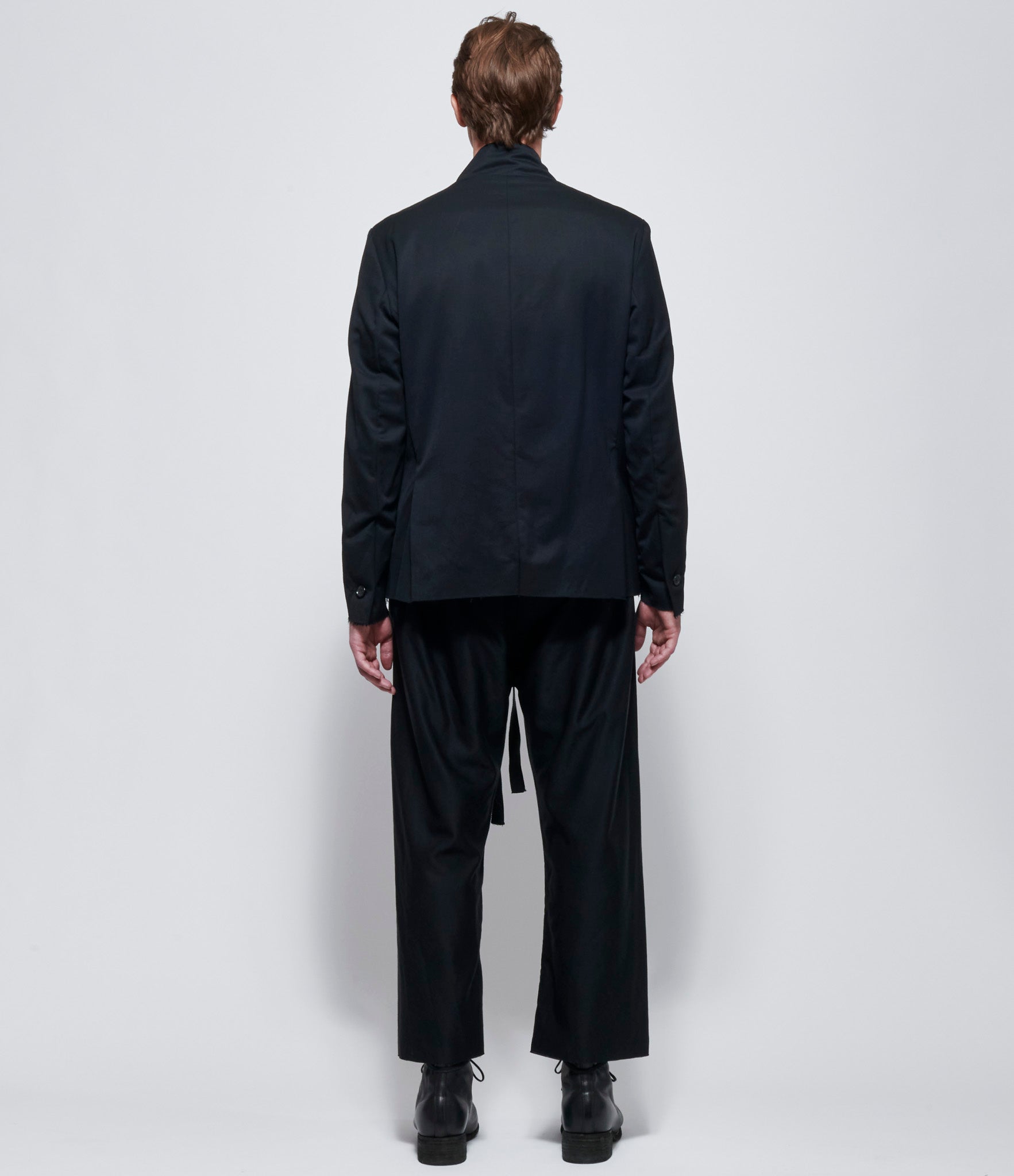 Elena Dawson Black Wool Medium Drawstring Pocket Lined Pants