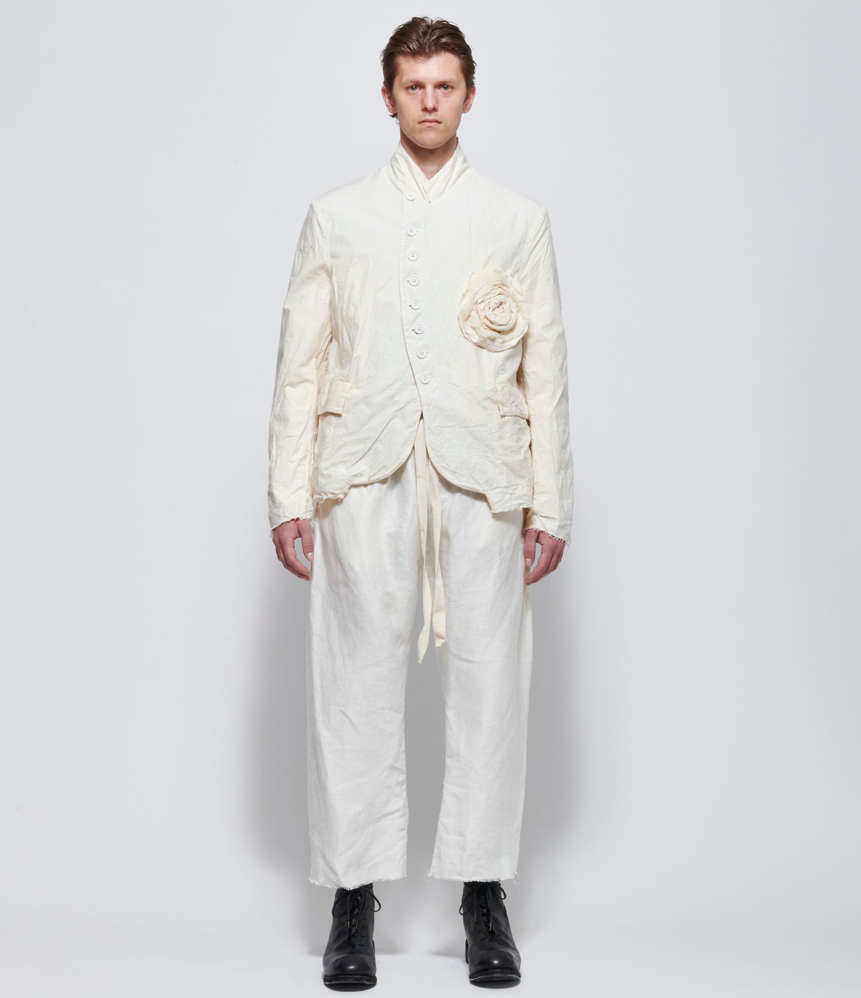 Elena Dawson Swan Linen Drawstring Pocket Pants