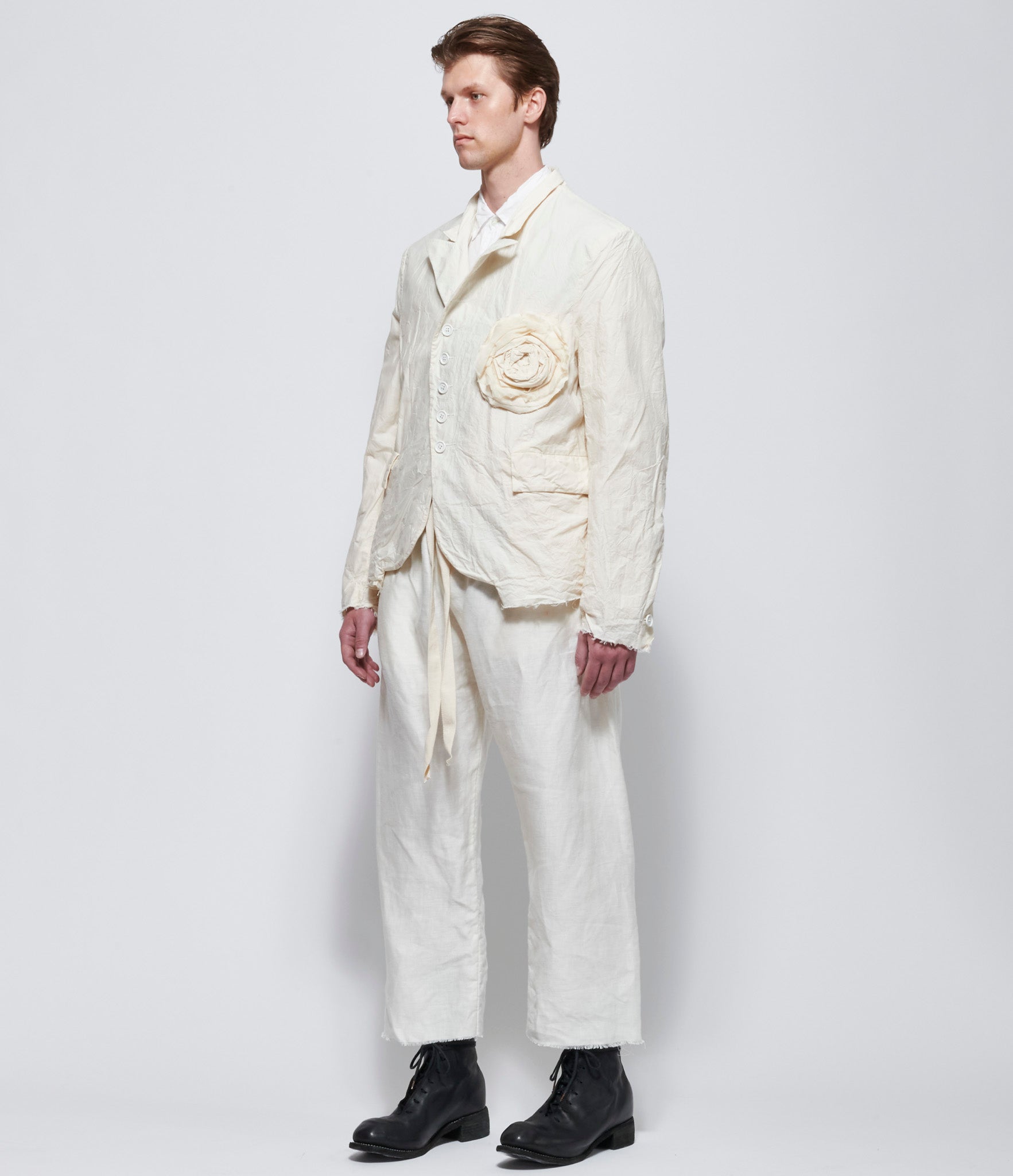 Elena Dawson Swan Linen Drawstring Pocket Pants
