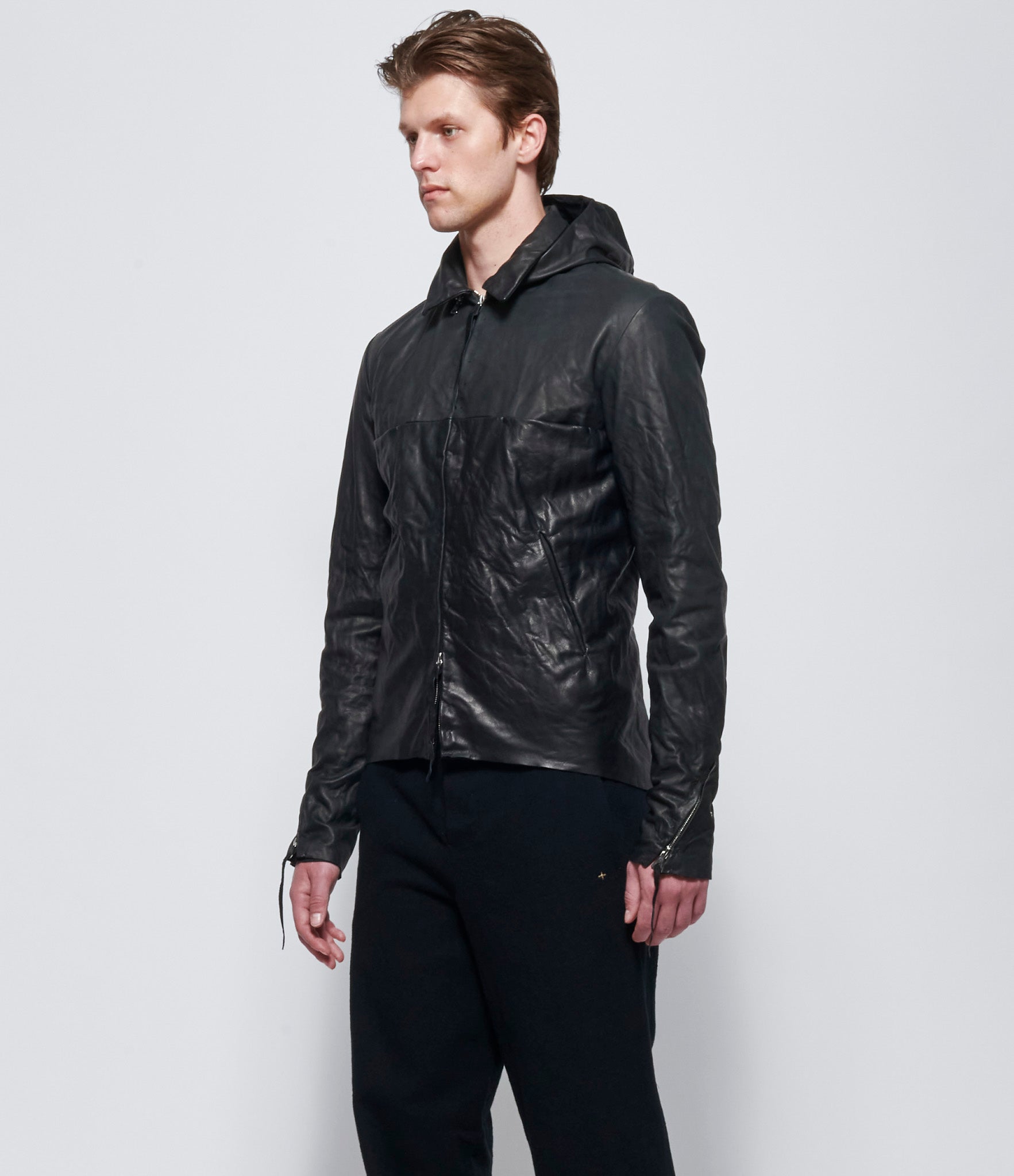 m.a+ Mens 4 Pocket Detachable Hood Biker Jacket