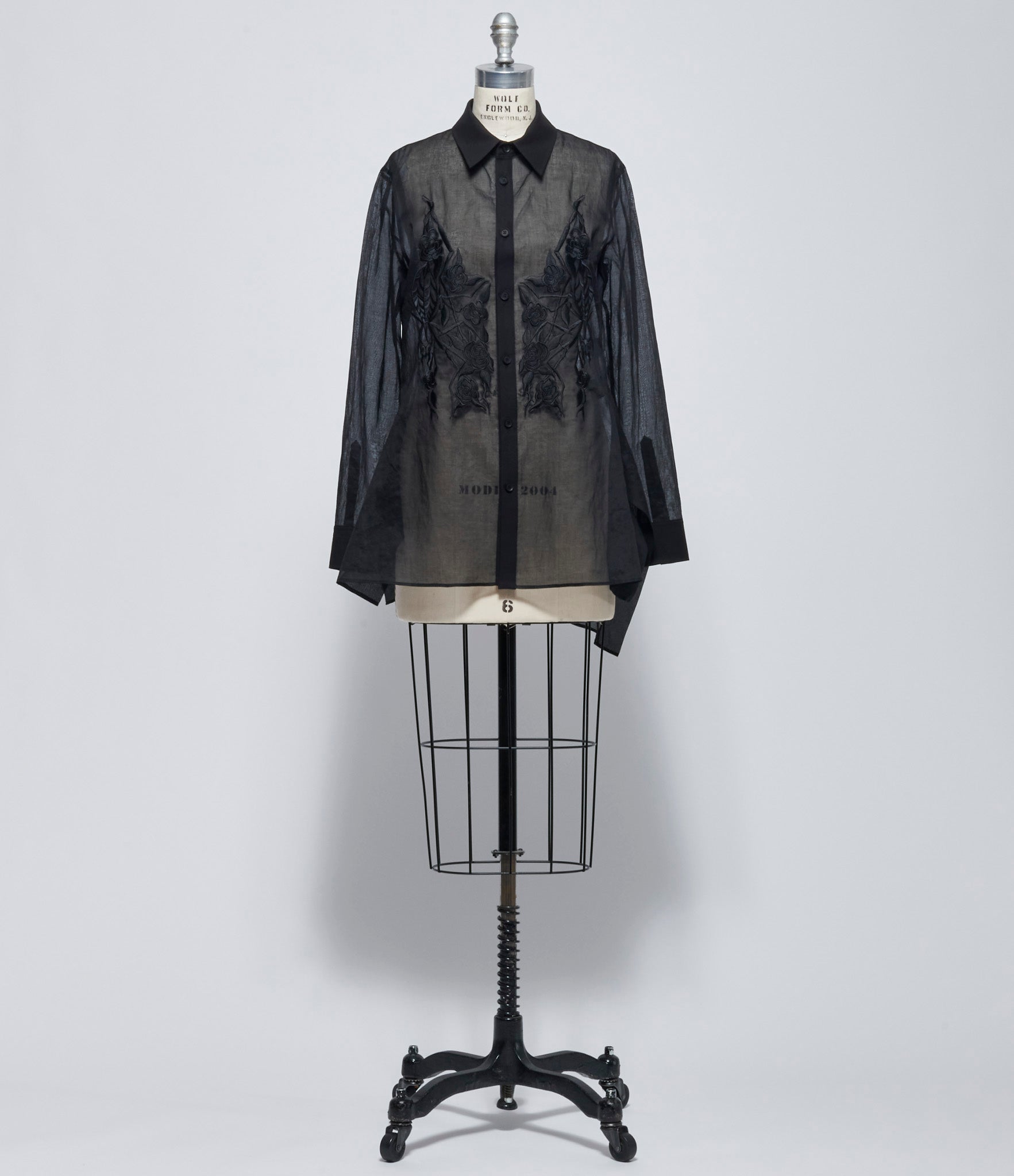 Yohji Yamamoto Womens Backside Flared Slim Blouse