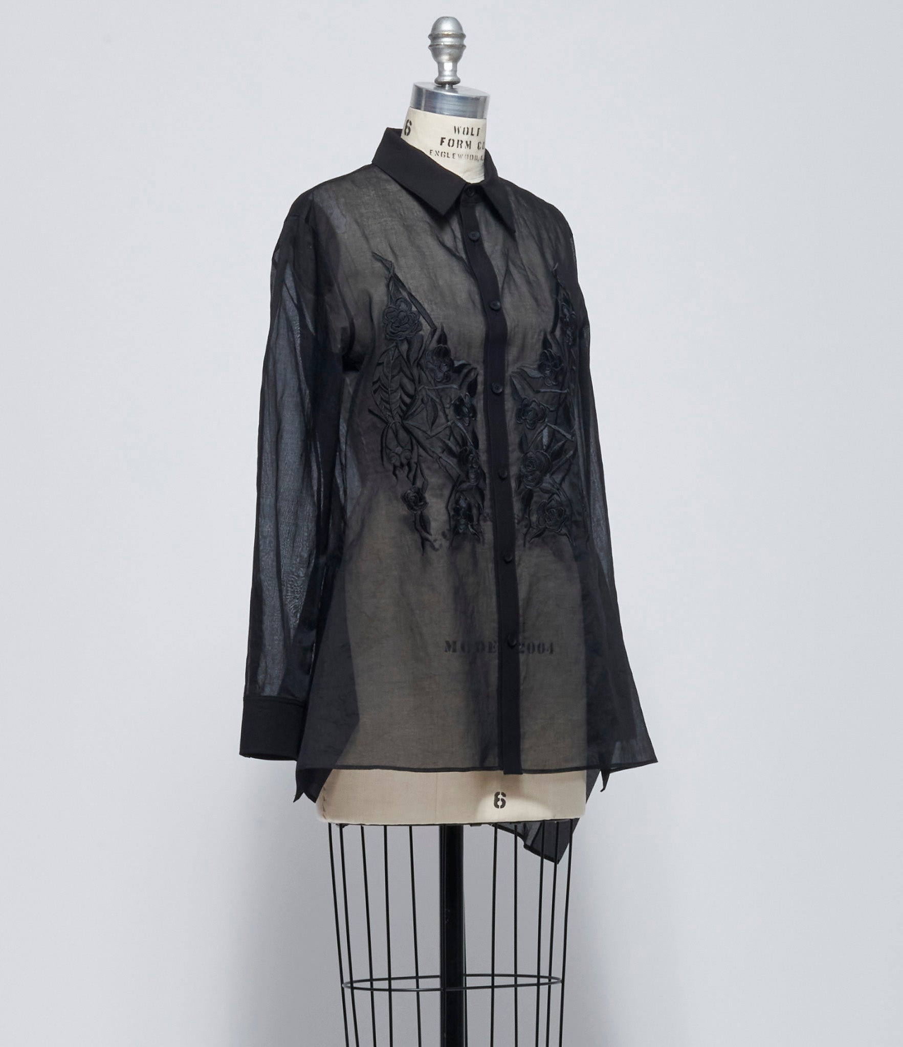 Yohji Yamamoto Womens Backside Flared Slim Blouse