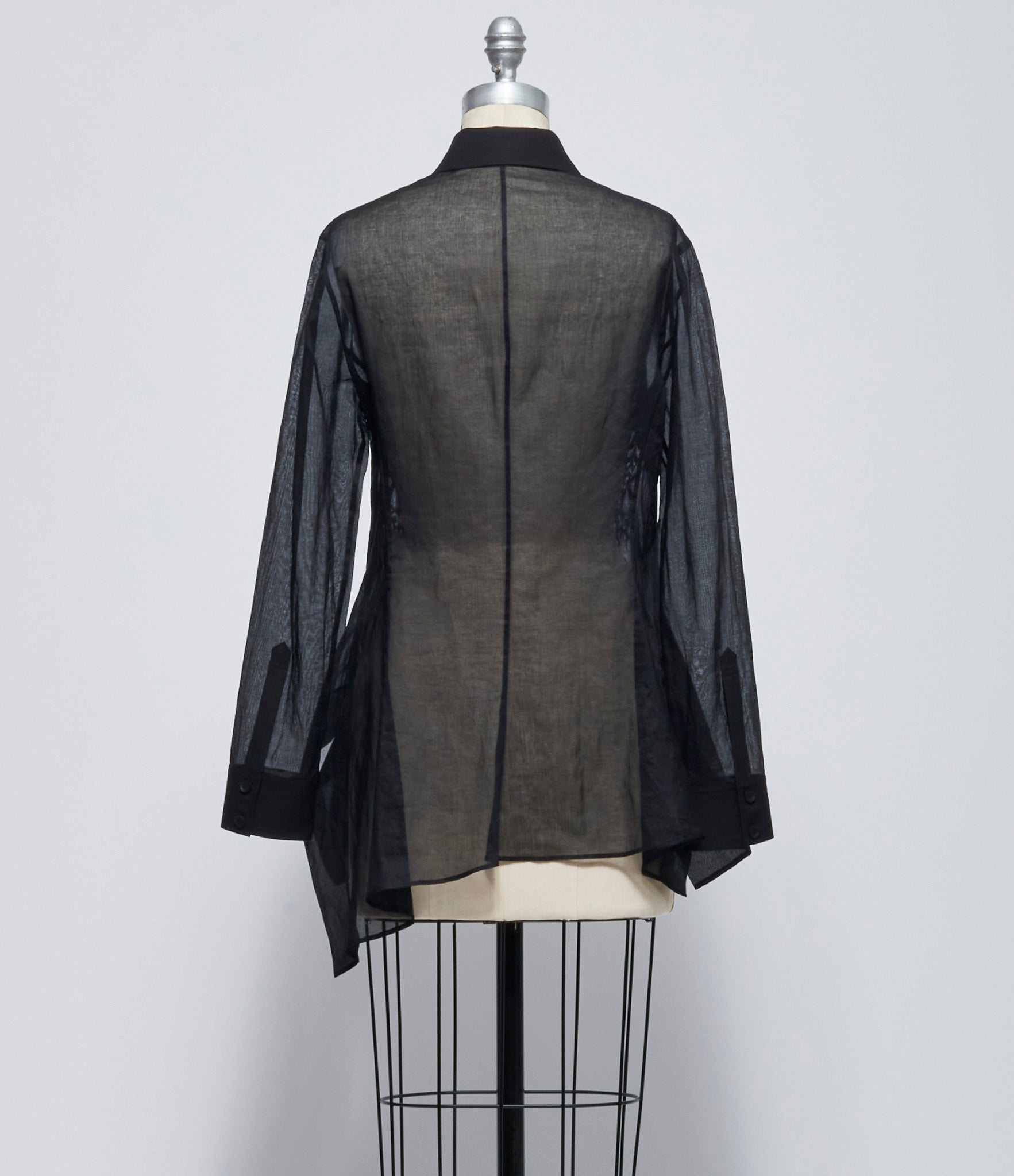 Yohji Yamamoto Womens Backside Flared Slim Blouse