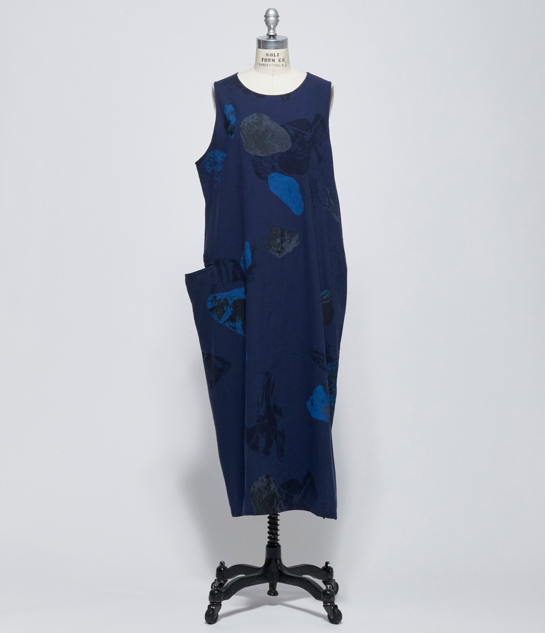 Y's Womens Navy O-Sleeveless Right S Piping Dress