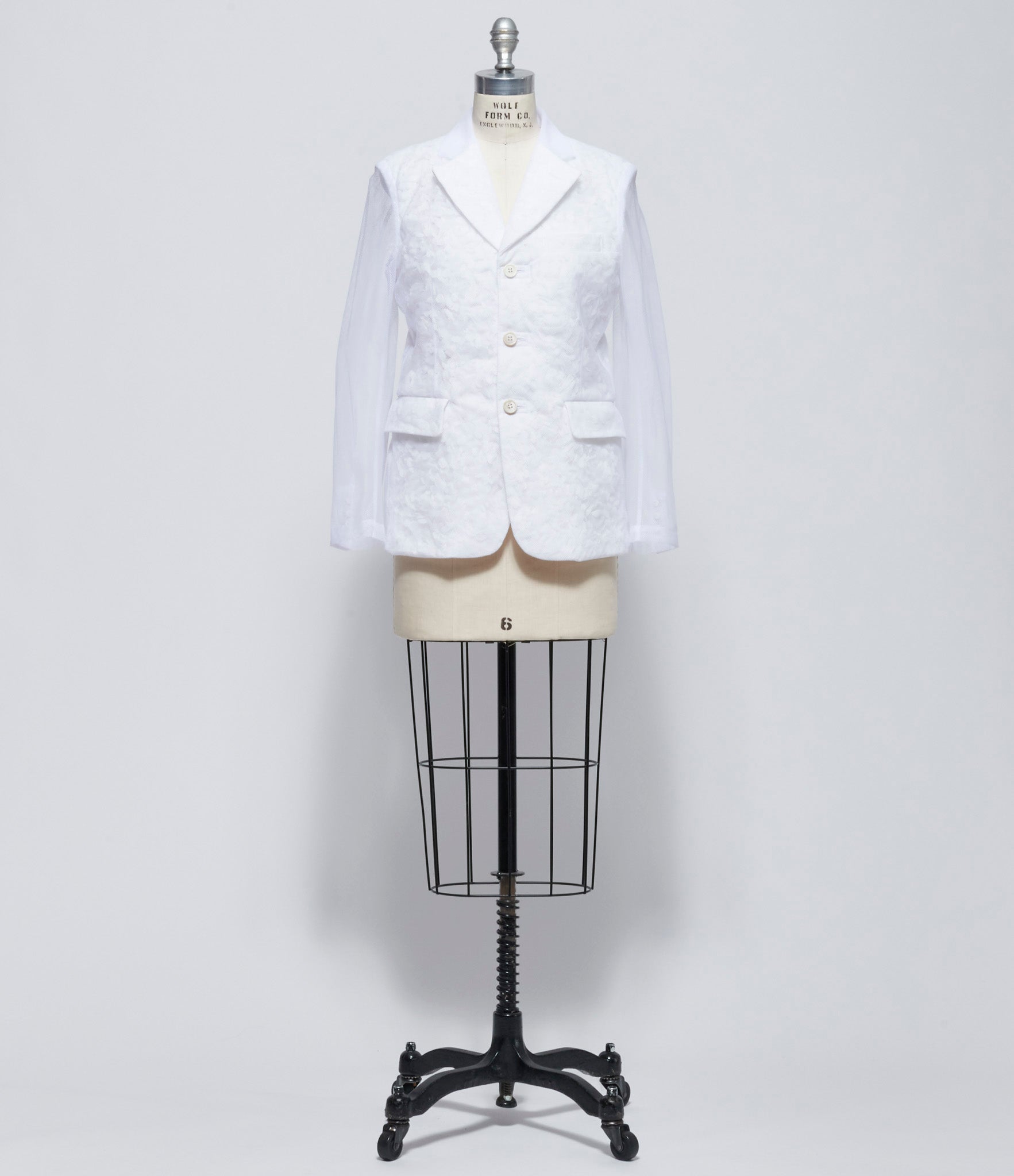 Comme Des Garcons Womens Flower Mesh Jacket