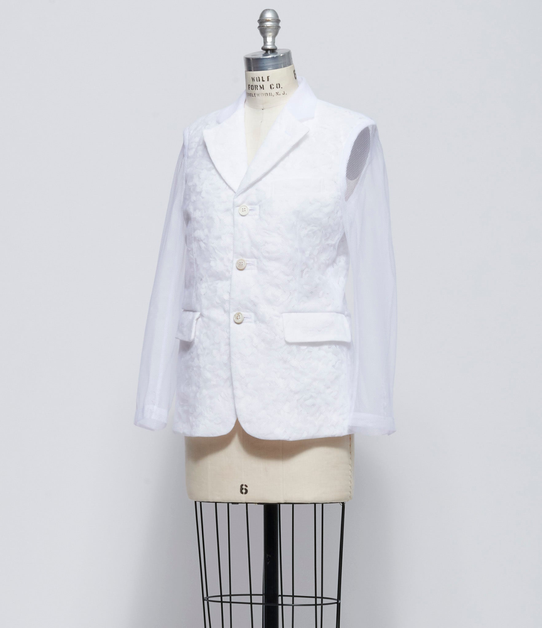 Comme Des Garcons Womens Flower Mesh Jacket