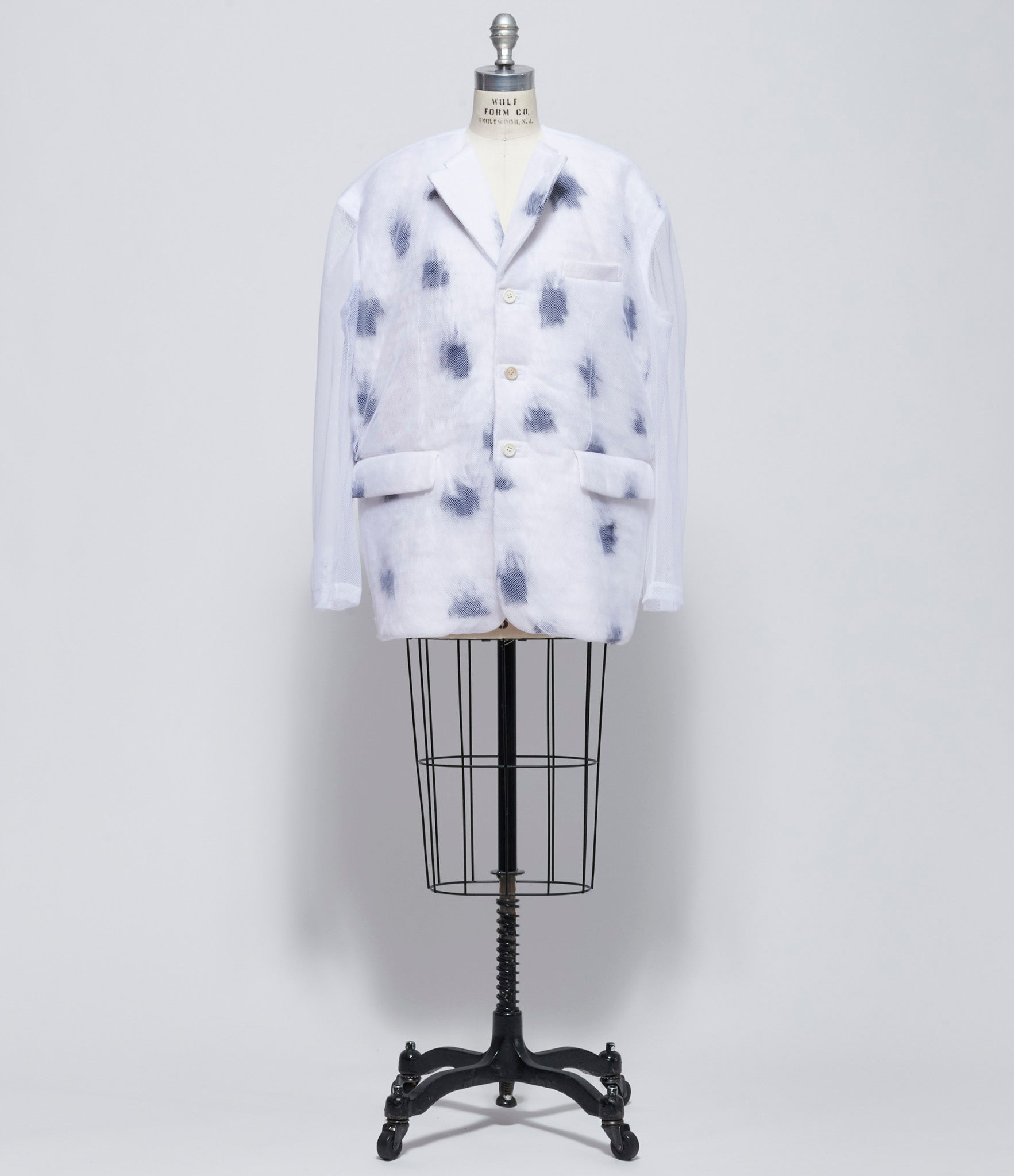 Comme Des Garcons Womens Faux Spotted Fur Mesh Jacket