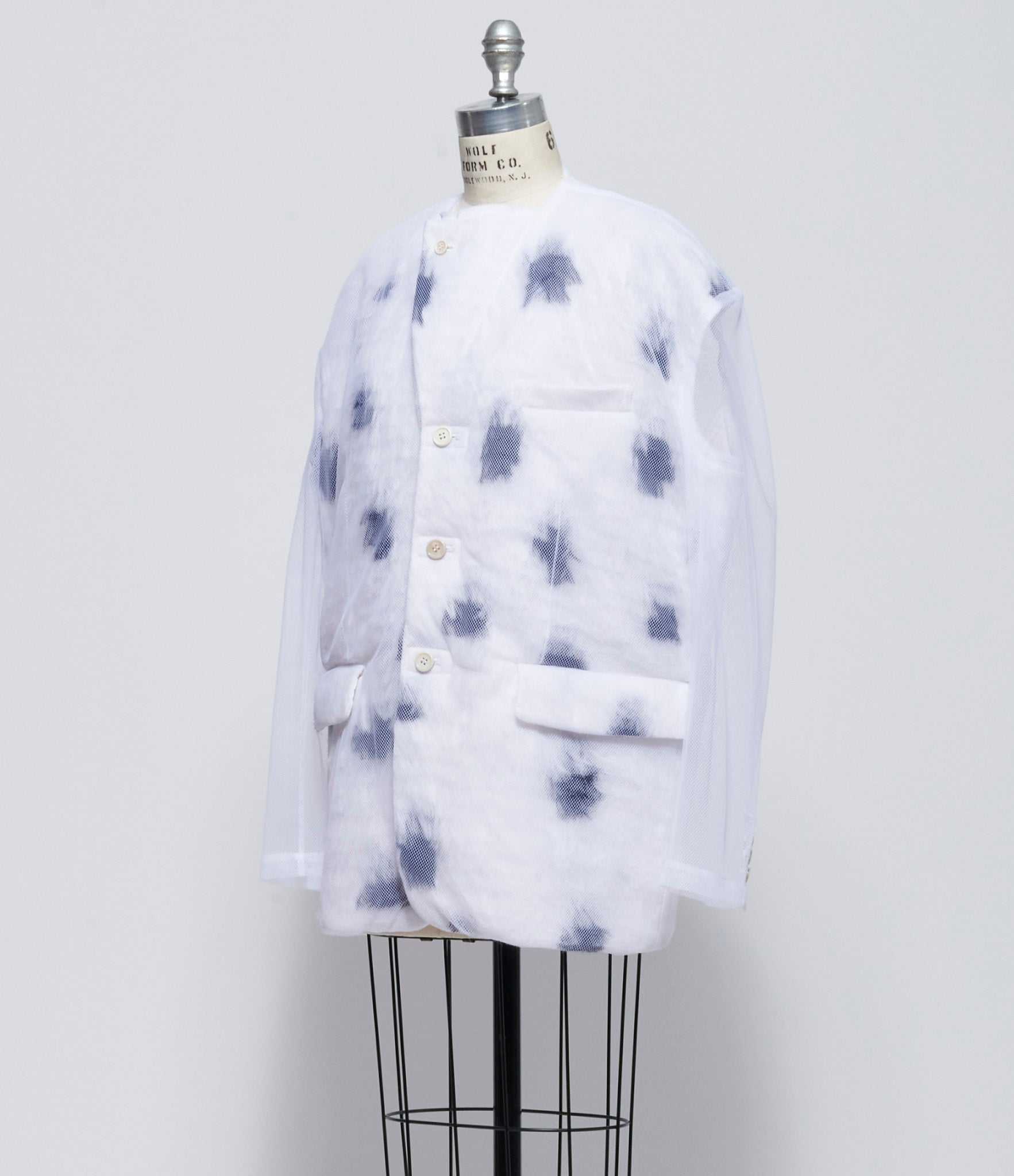 Comme Des Garcons Womens Faux Spotted Fur Mesh Jacket