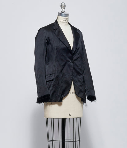 Elena Dawson Black Satin Reverse 1X Dress Jacket