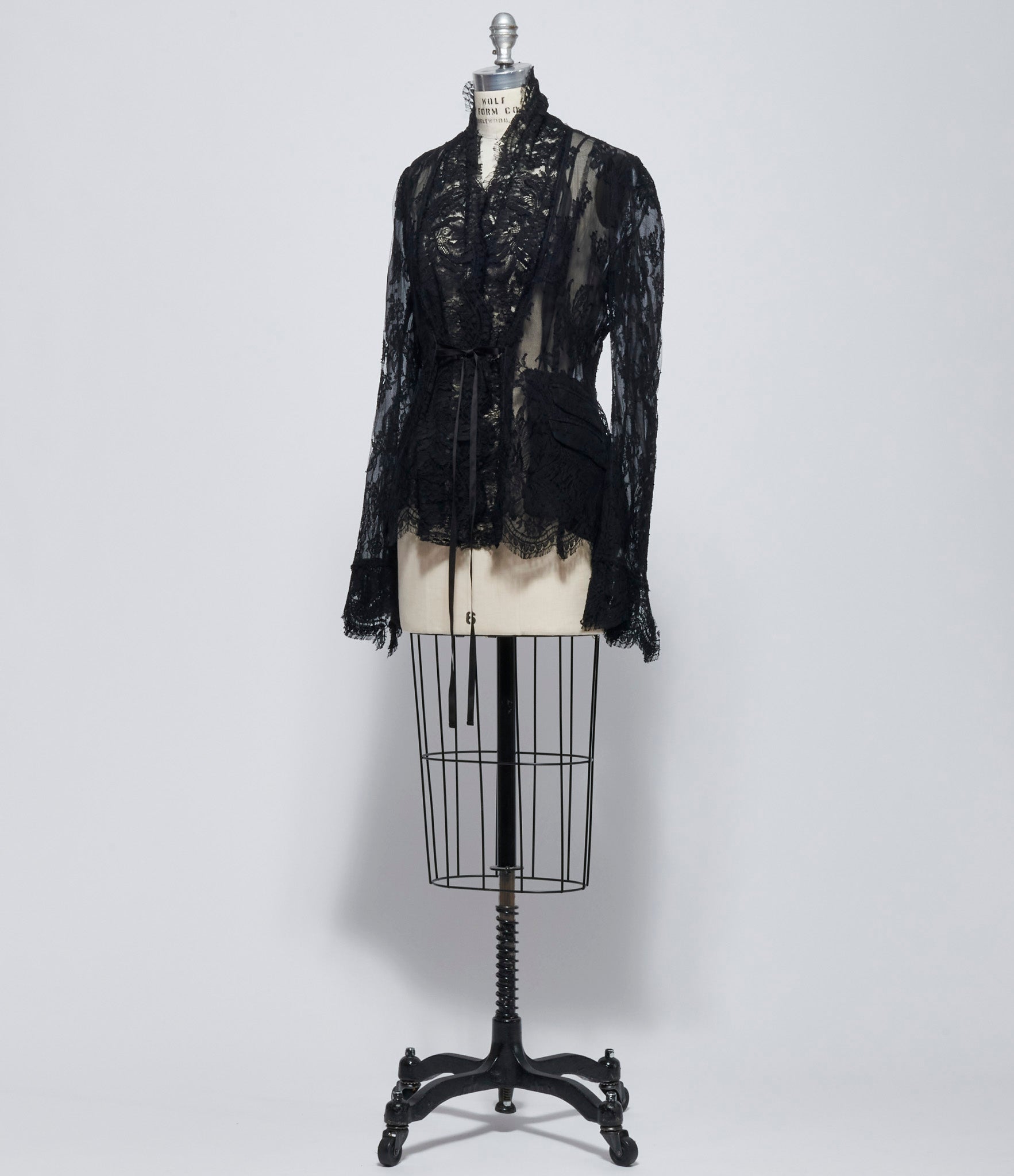 Marc Le Bihan Womens Black Veste Dentelle Col Dente