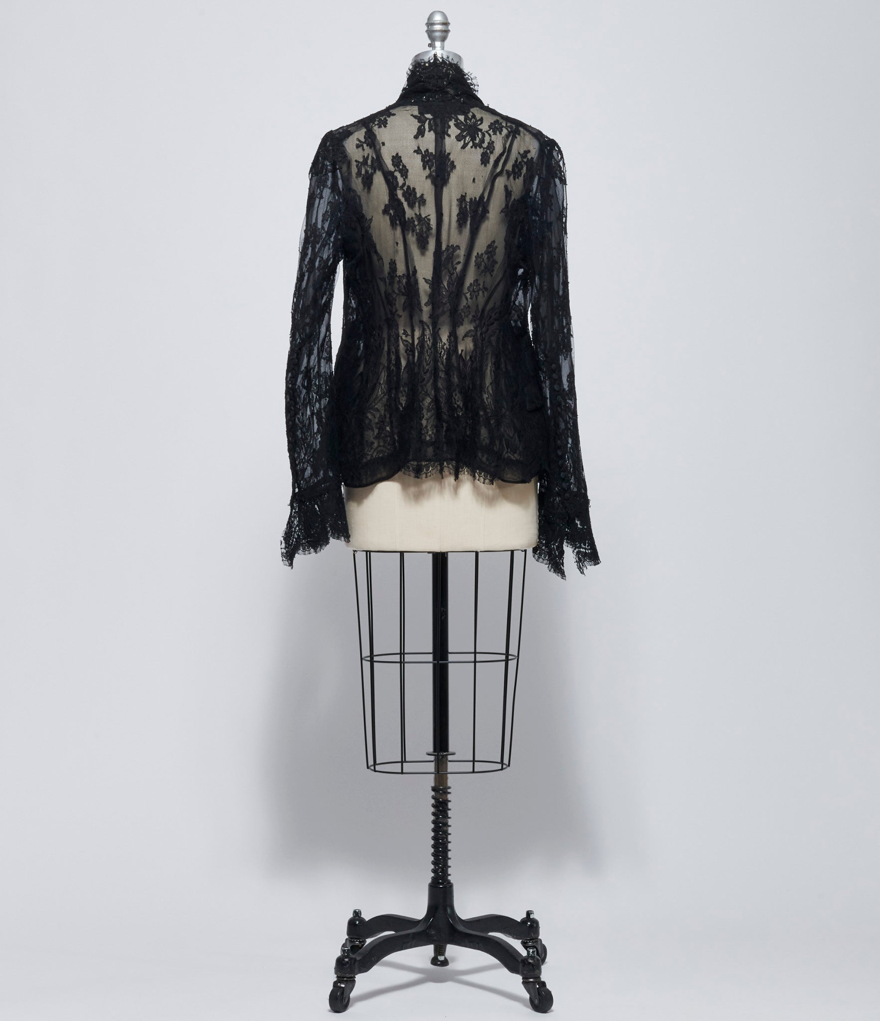 Marc Le Bihan Womens Black Veste Dentelle Col Dente