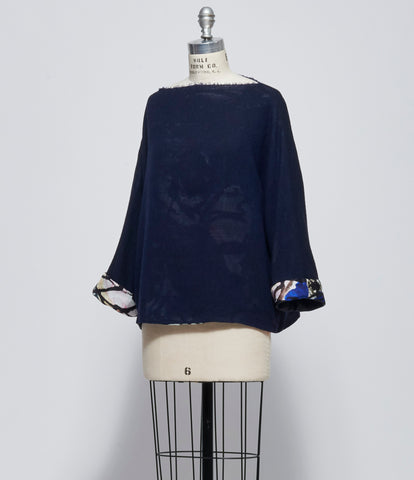 Daniela Gregis Womens Camicia Shirt Lunedi Stretta Double Blu Navy Disegno Ginepro