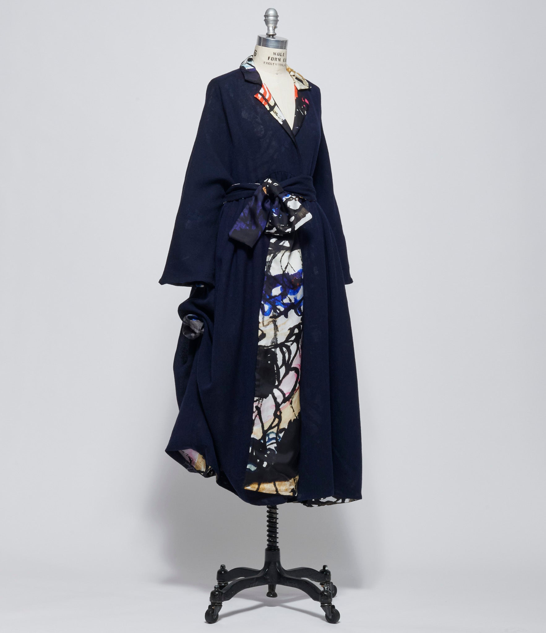 Daniela Gregis Womens Cappotto Coat Campanella Double Blu Navy Disegno Ginepro