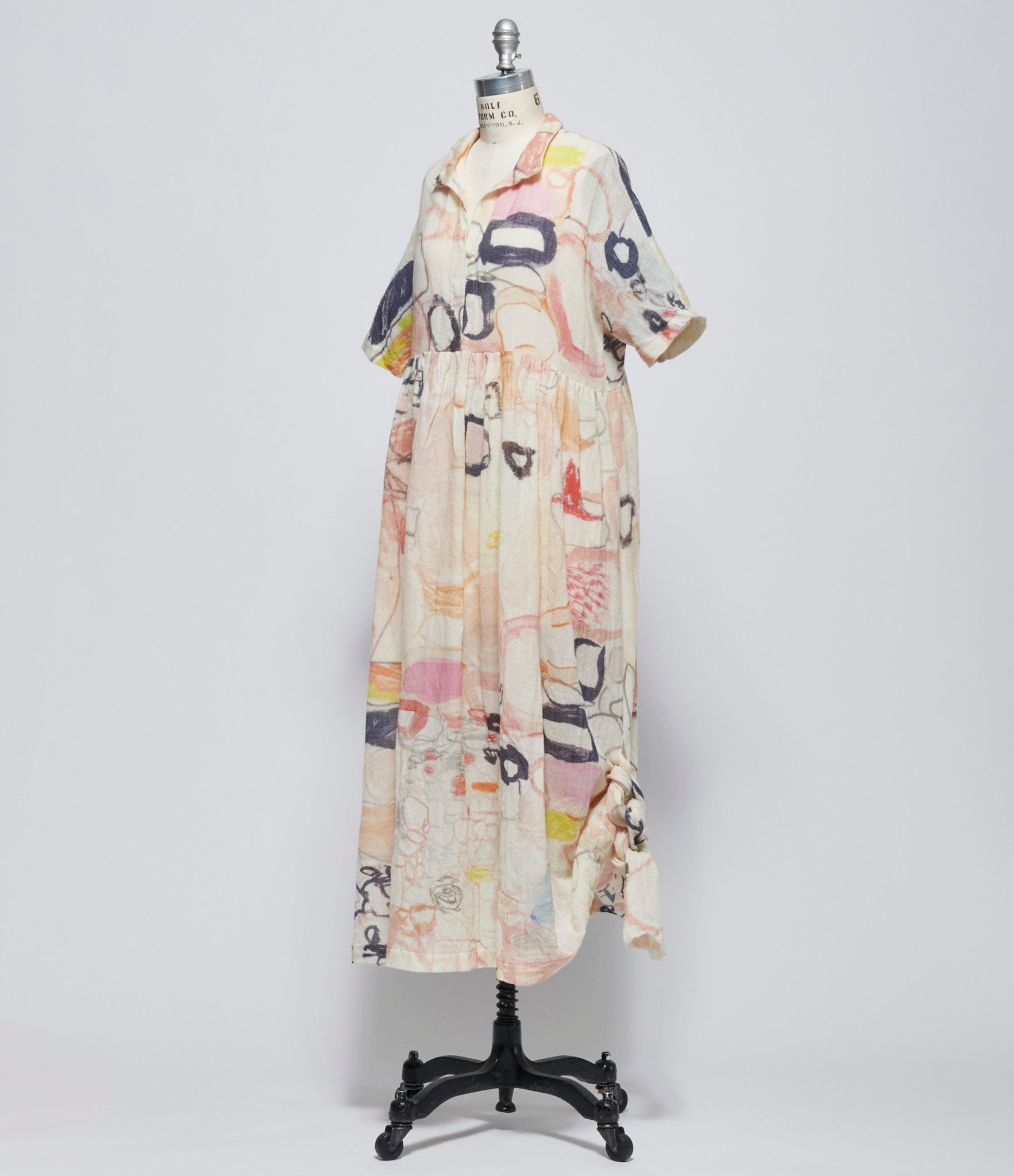Daniela Gregis Womens Abito Dress Aria Stretto di Lavato Disegno Mercato