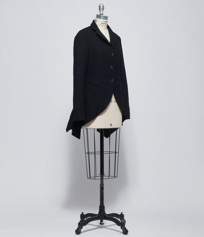 Forme D'Expression Womens Black Victorian Raw Edged Coat