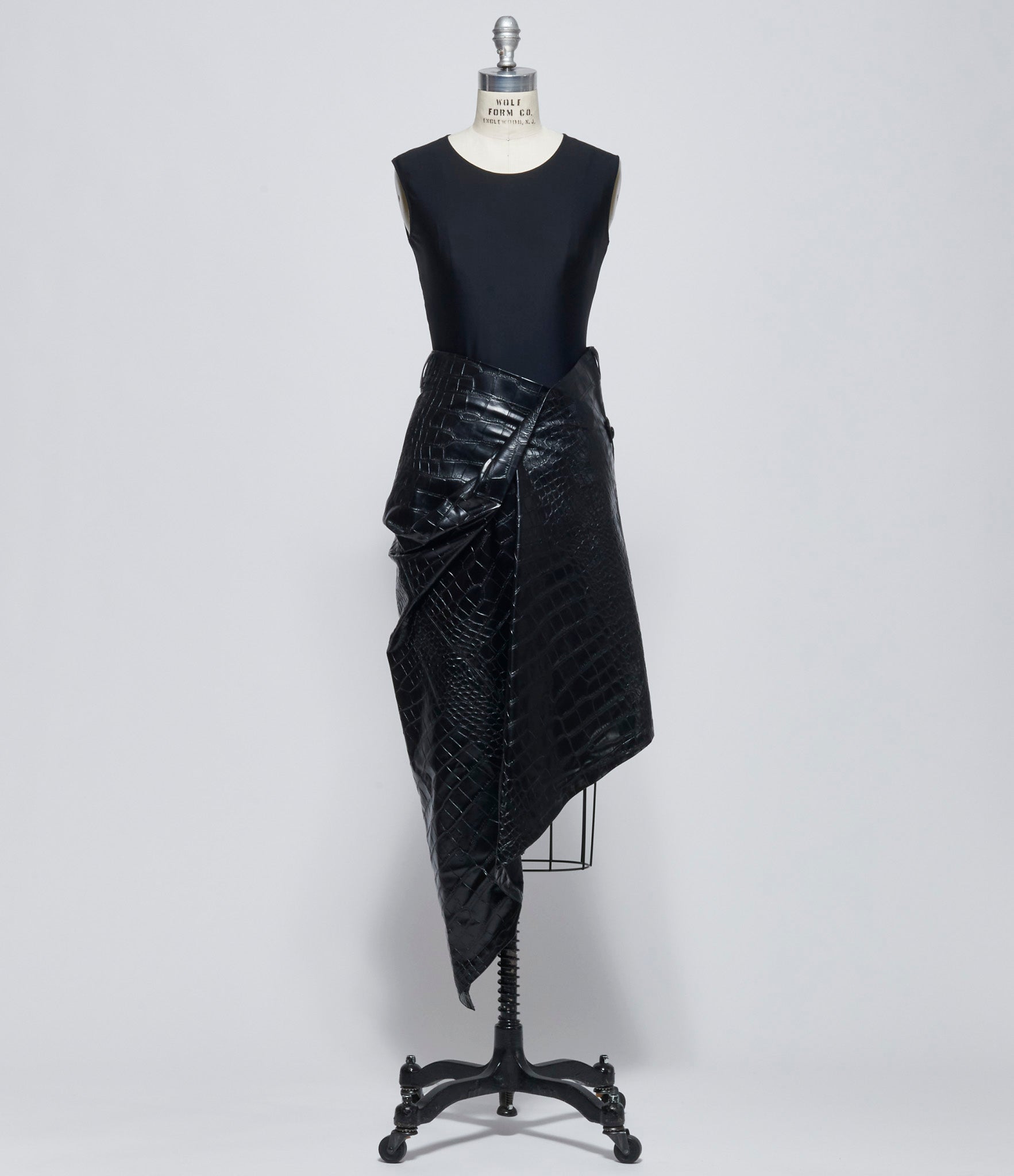 Junya Watanabe Womens Faux Croc Wrap Skirt