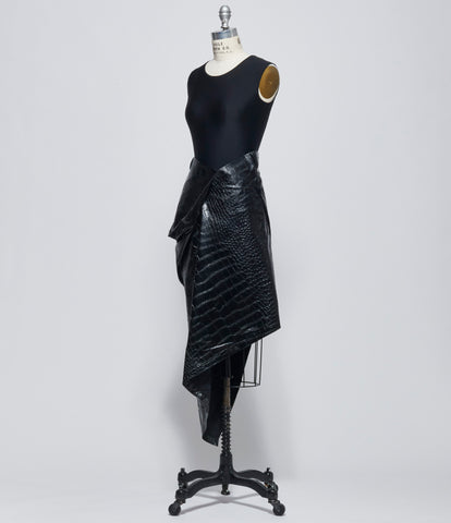 Junya Watanabe Womens Faux Croc Wrap Skirt