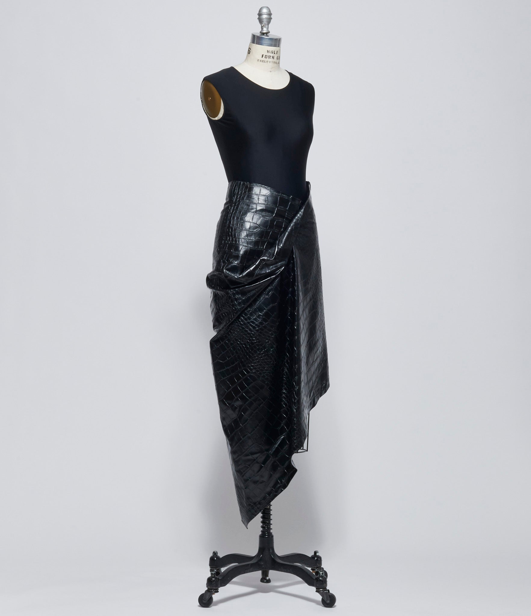 Junya Watanabe Womens Faux Croc Wrap Skirt