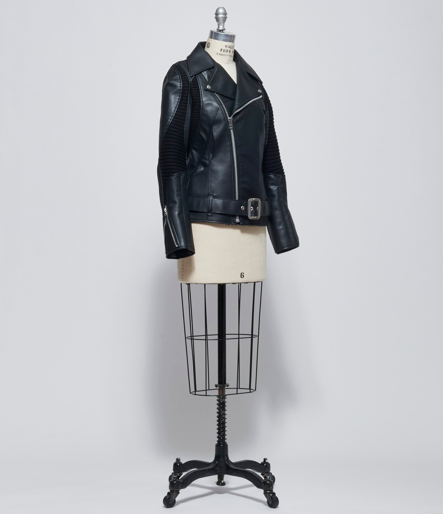 Junya Watanabe Womens Ribbed Biker Jacket