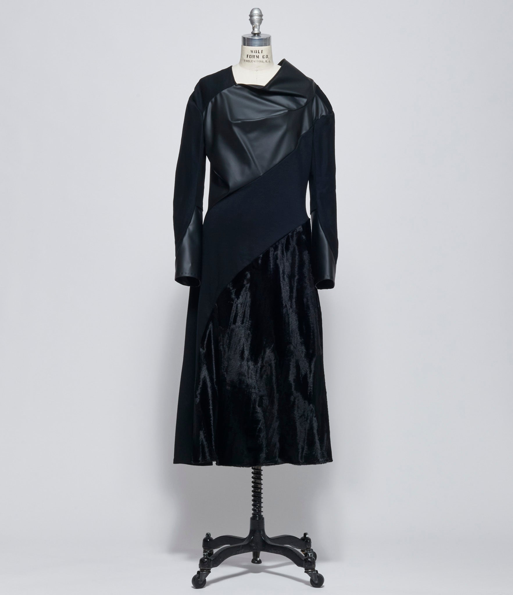 Junya Watanabe Womens Mixed Fabric Paneled Dress