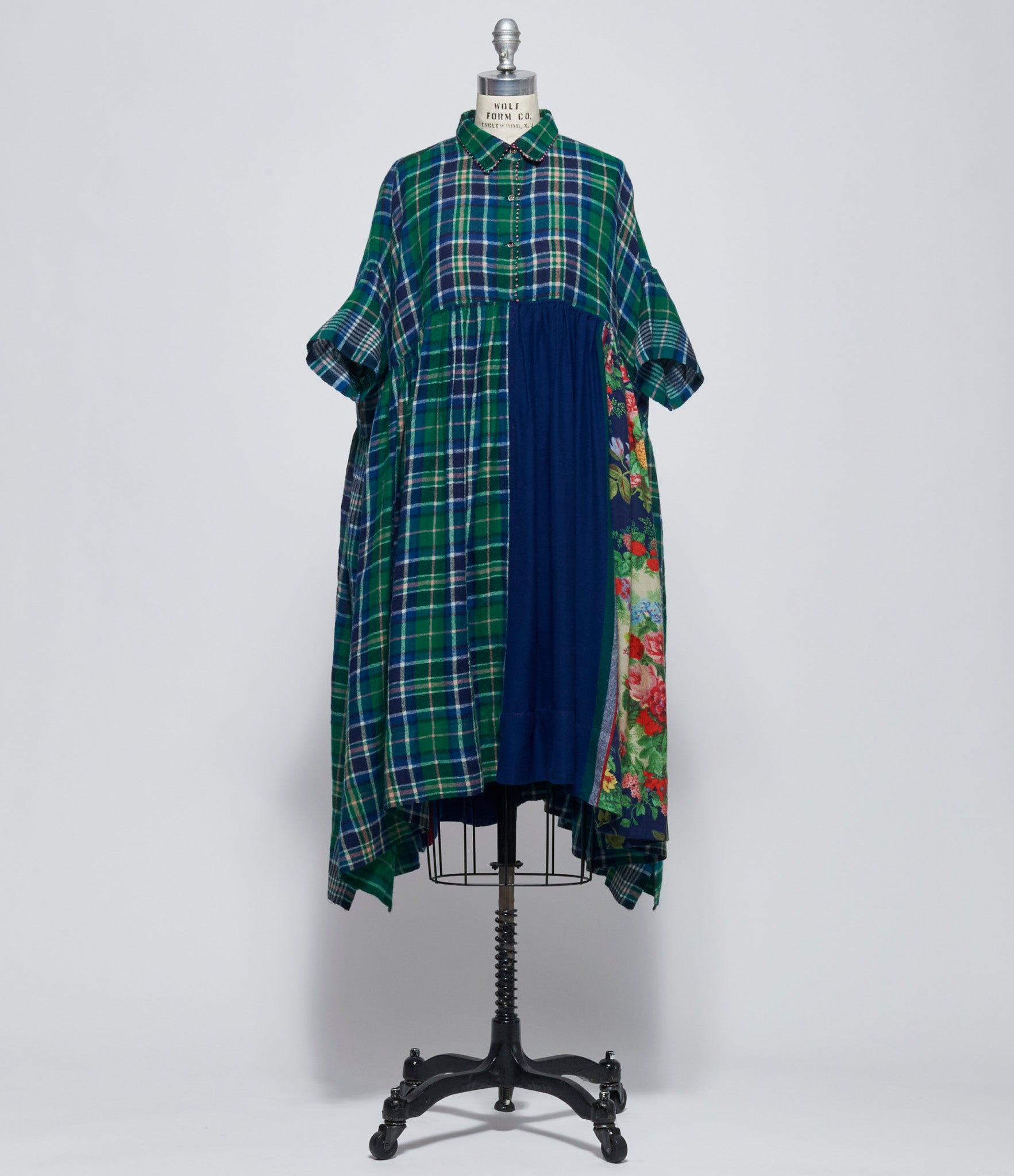 Pero Womens Green Plaid Dress