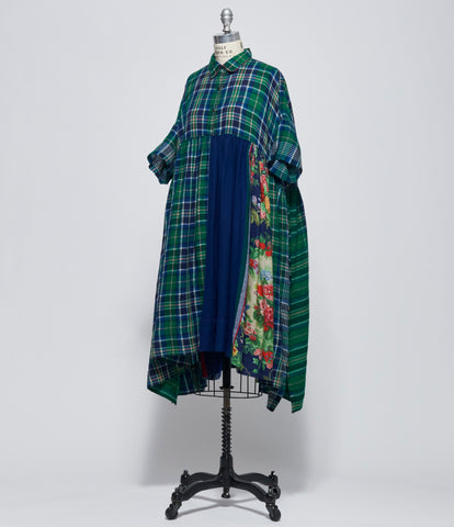 Pero Womens Green Plaid Dress