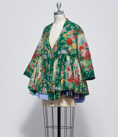 Pero Womens Green Floral Reversible Top