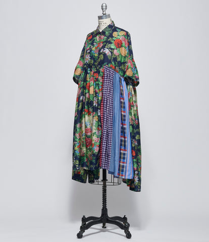 Pero Womens Blue Floral Dress