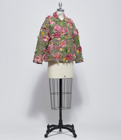 Pero Womens Beaded Floral Jacket