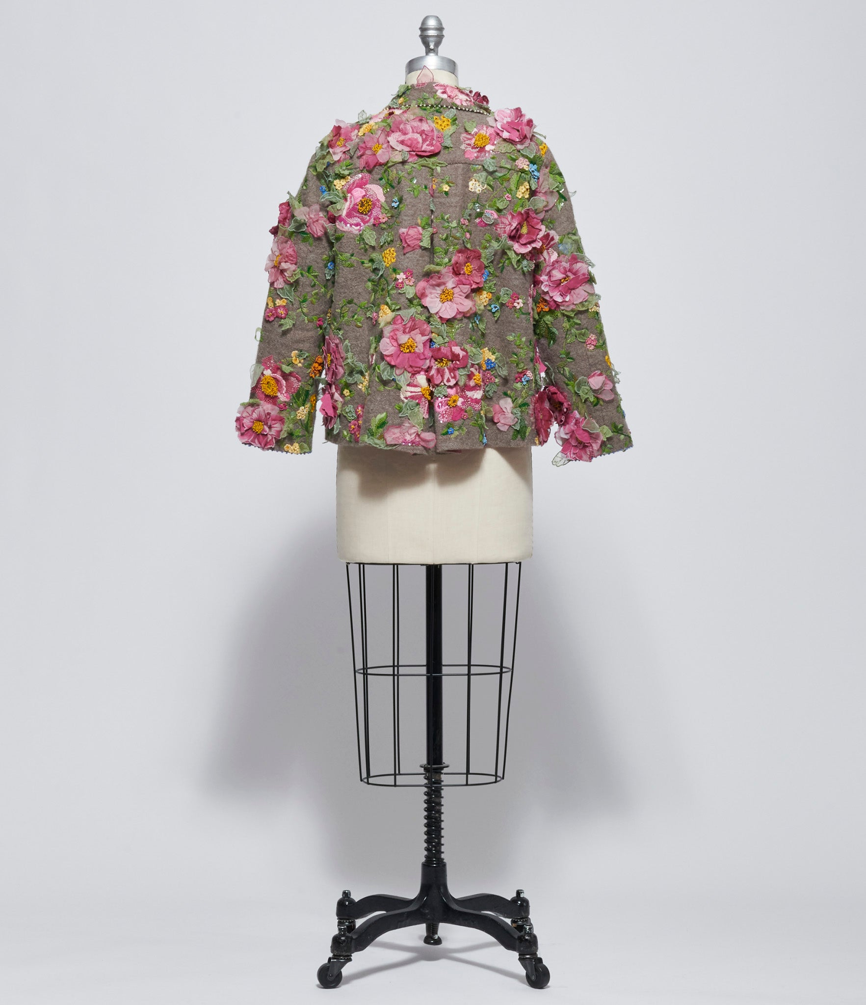 Pero Womens Beaded Floral Jacket